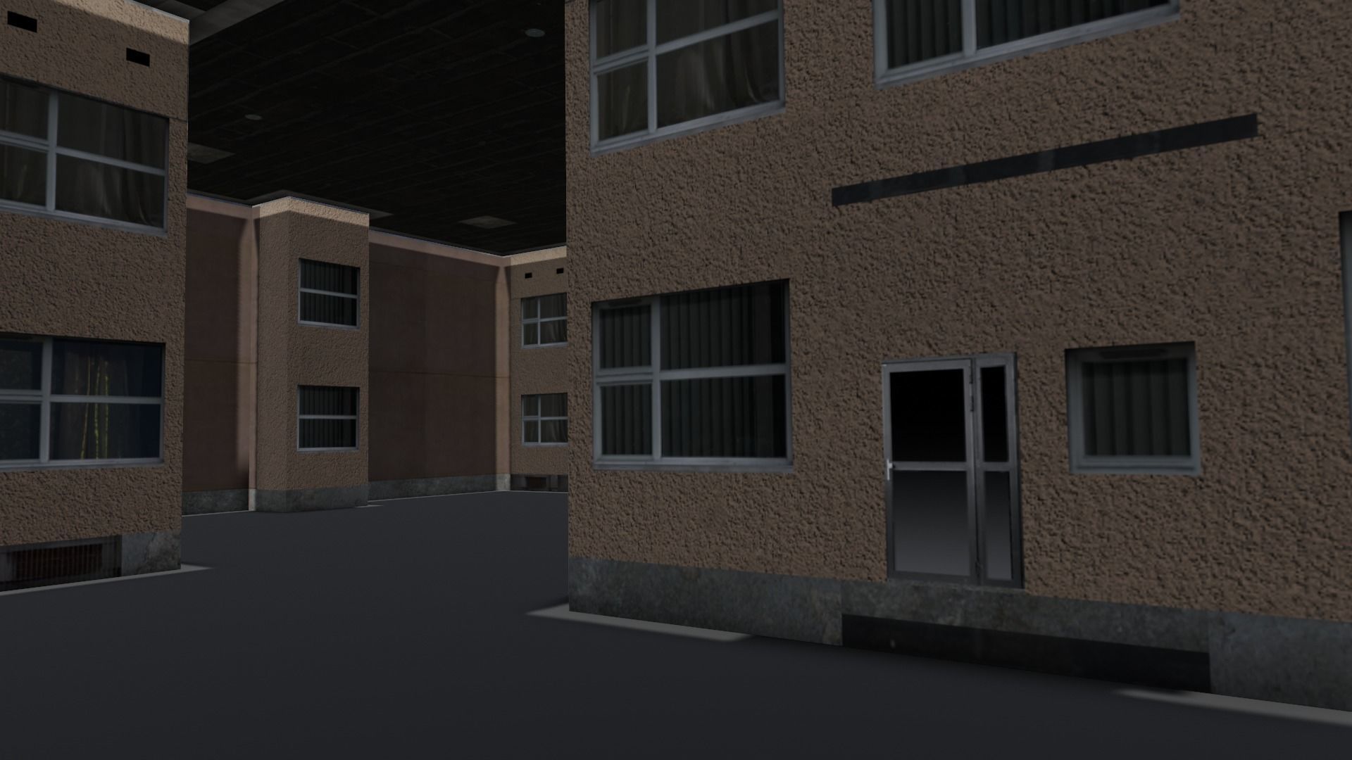 Hospital Building 3D Model Low-poly 3D model_7