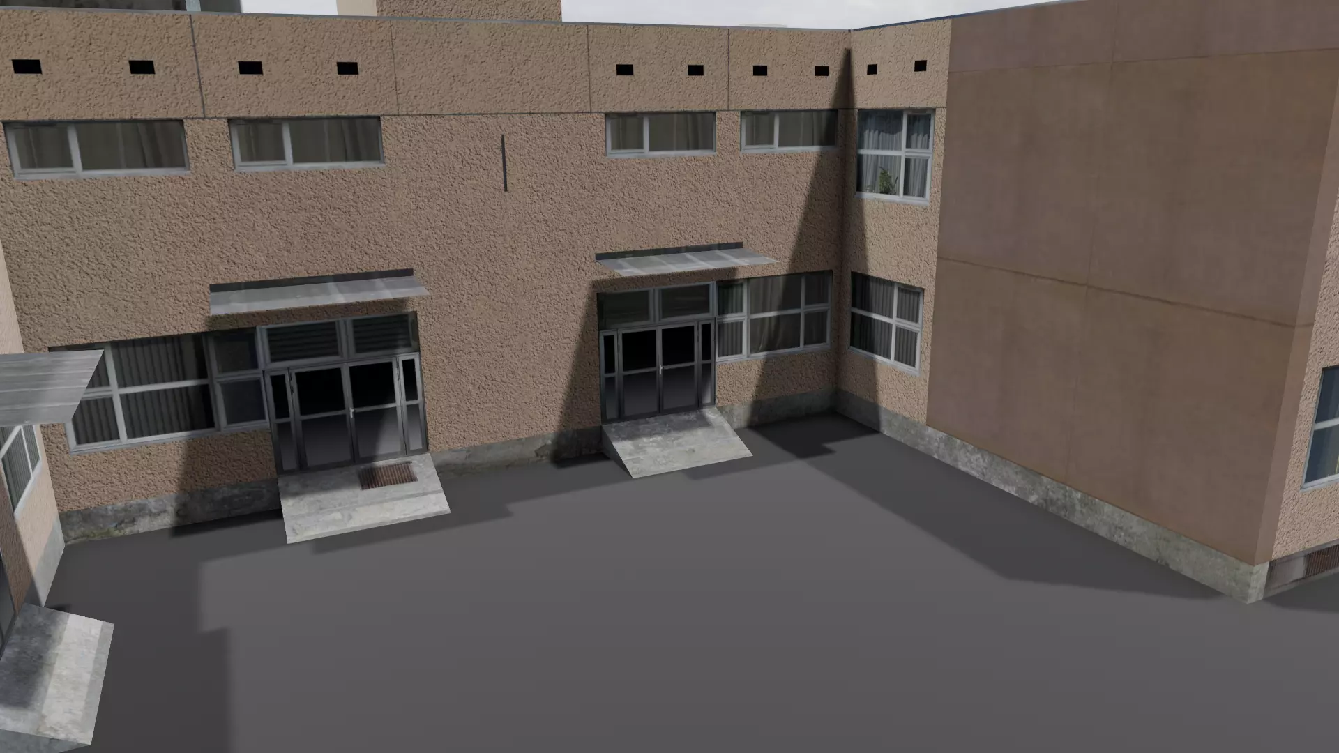 Hospital Building 3D Model Low-poly 3D model_0