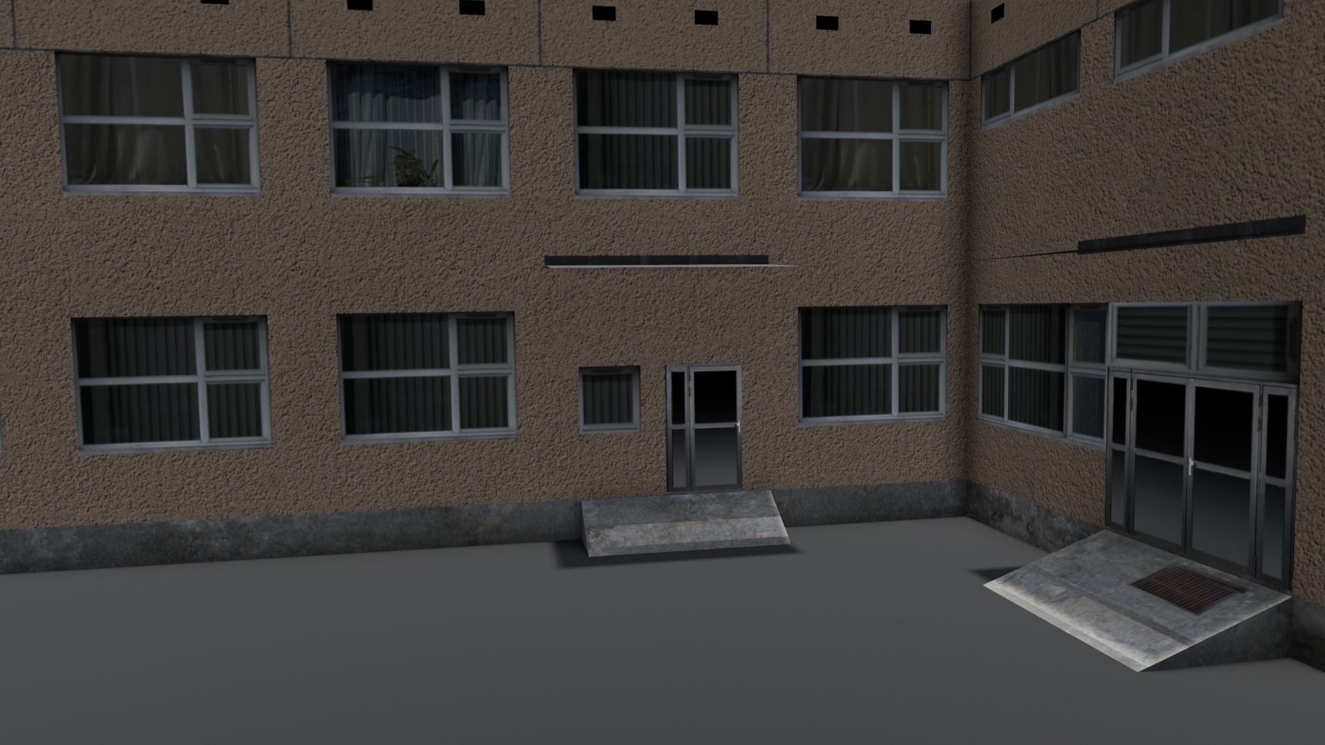 Hospital Building 3D Model Low-poly 3D model_6