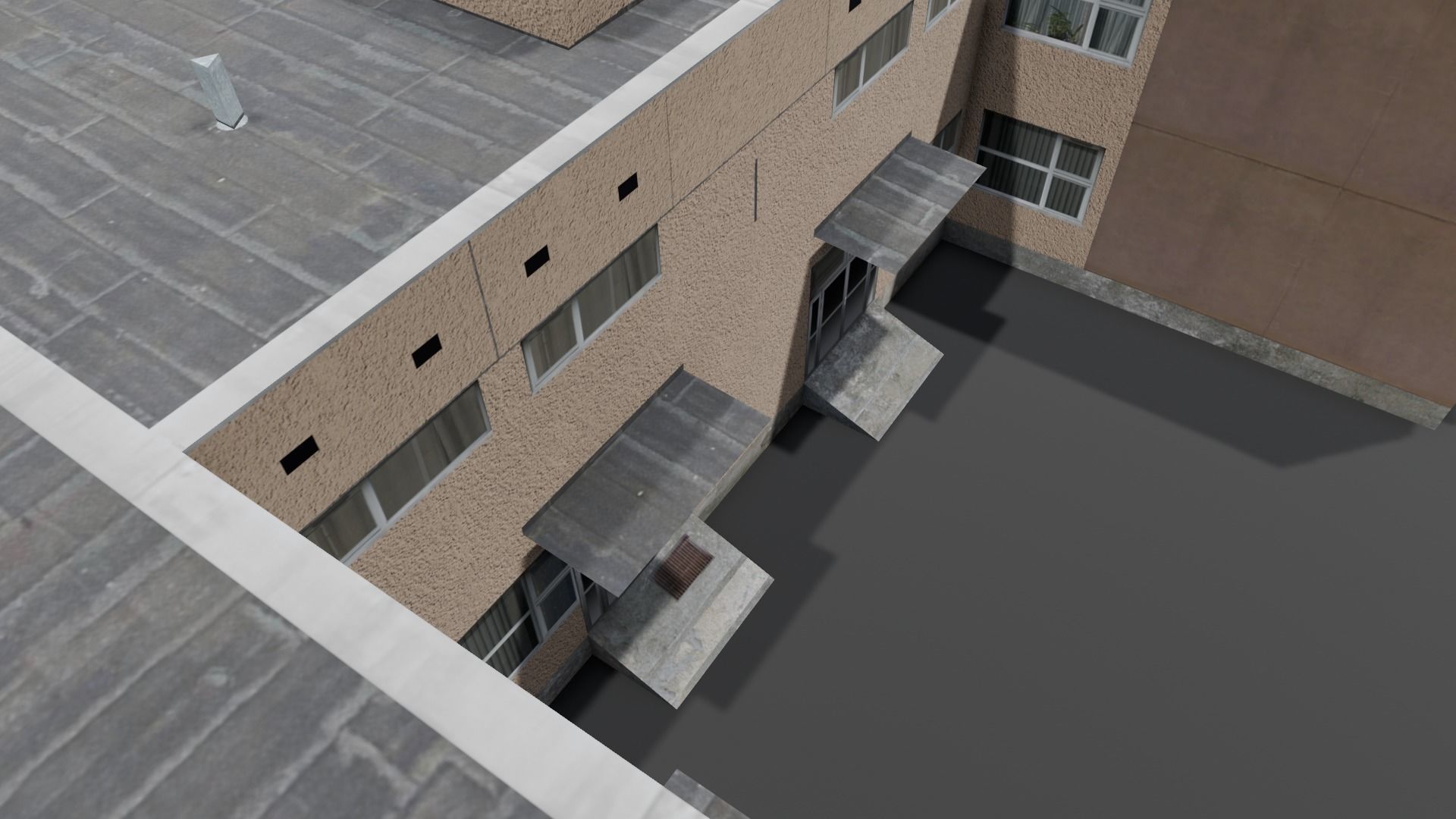 Hospital Building 3D Model Low-poly 3D model_3