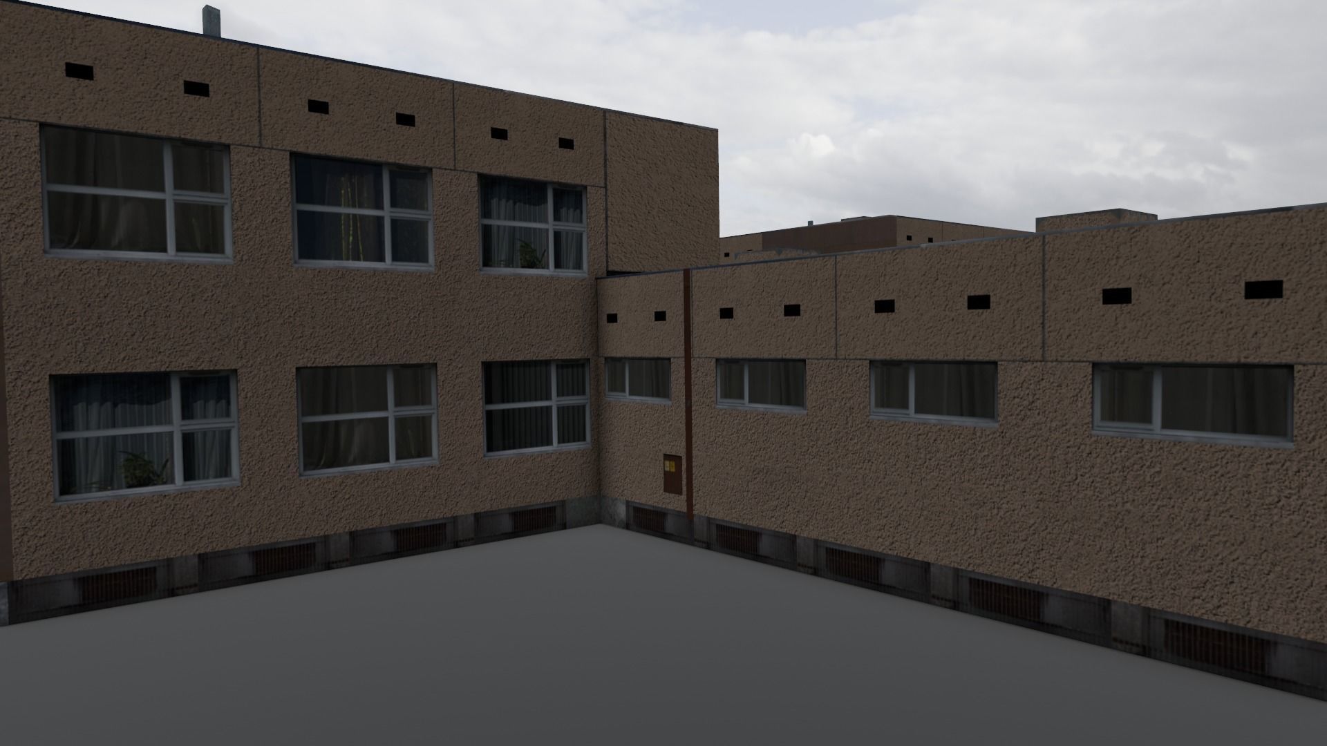 Hospital Building 3D Model Low-poly 3D model_5