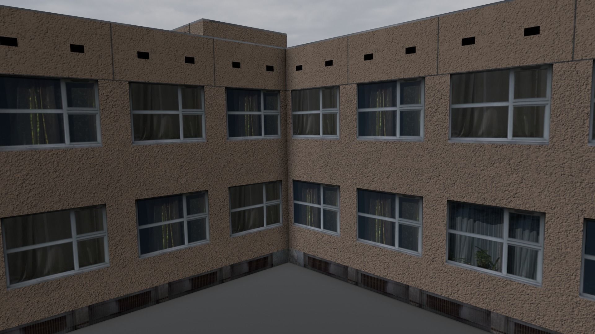 Hospital Building 3D Model Low-poly 3D model_17