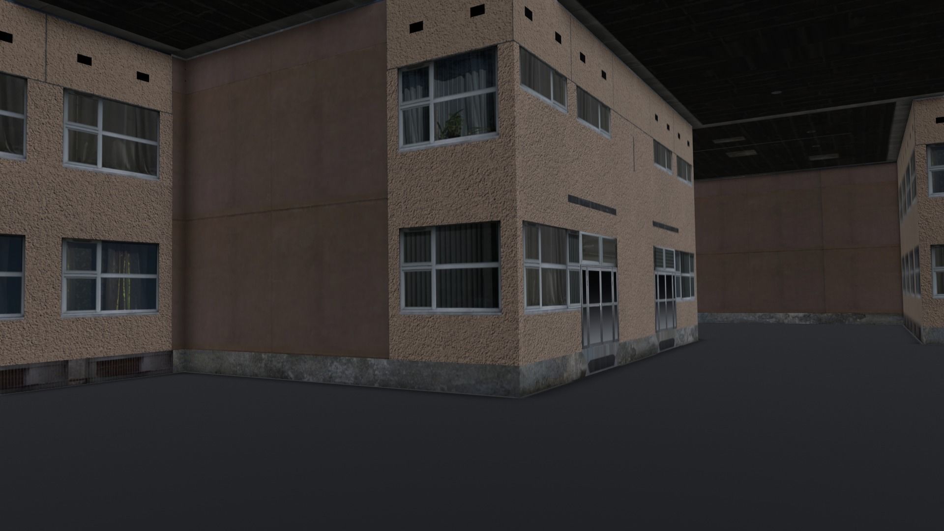 Hospital Building 3D Model Low-poly 3D model_2