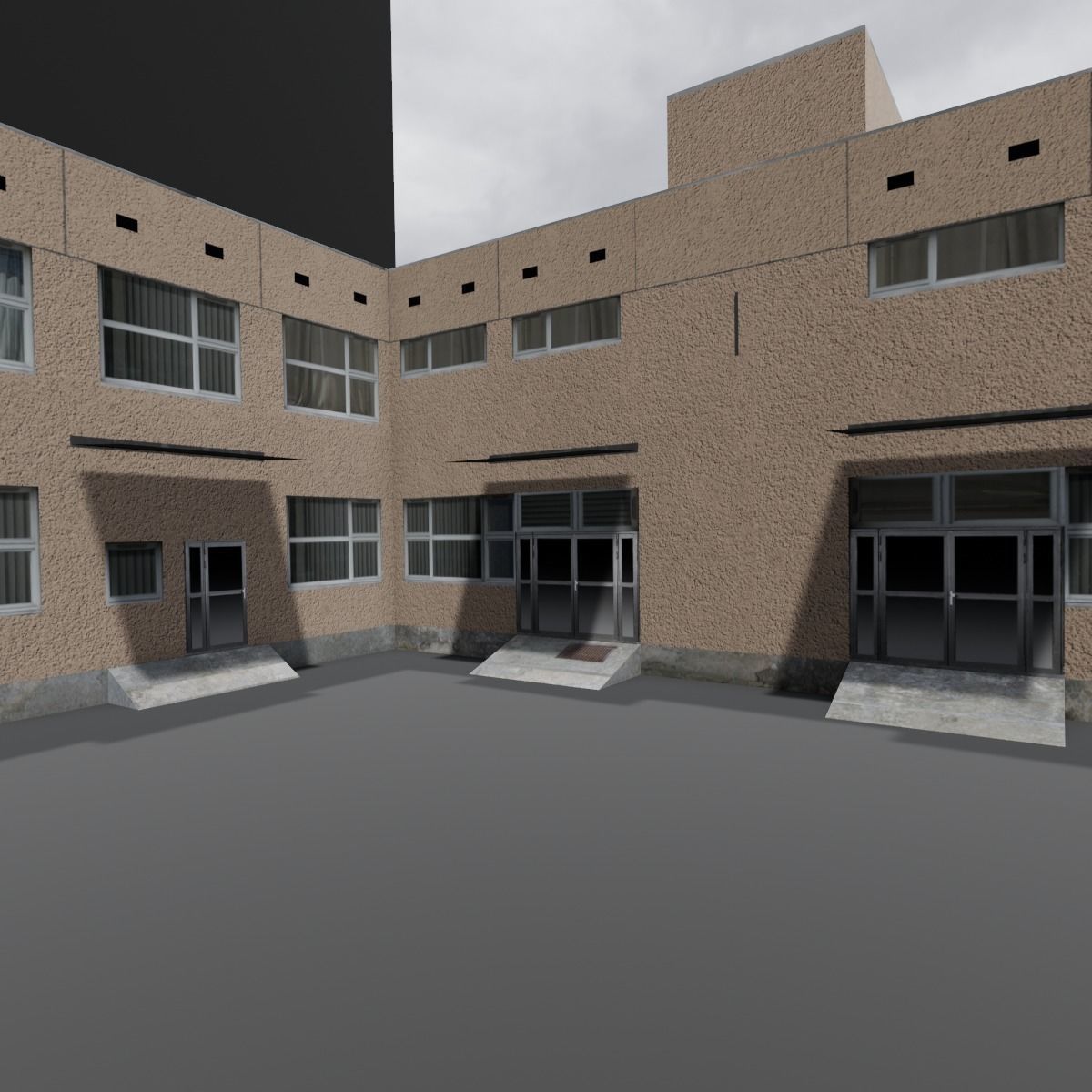 Hospital Building 3D Model Low-poly 3D model_8