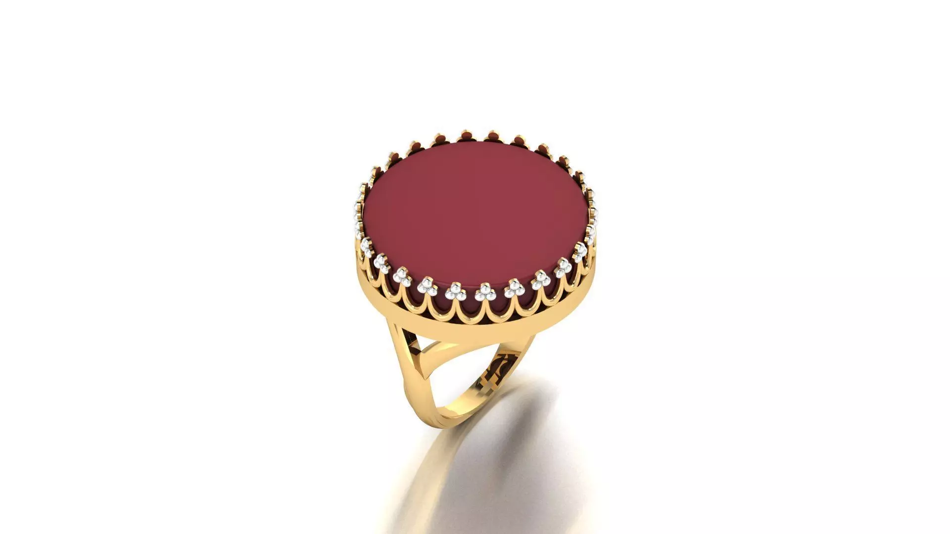 Oval Big Stone Diamond Ring Free 3D print model