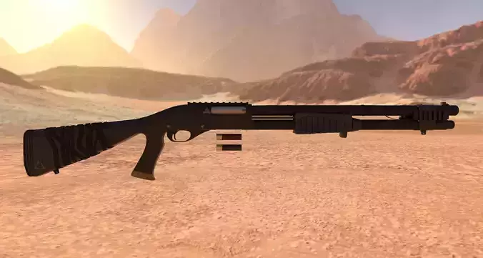 Model 870 Shotgun - Game ready asset