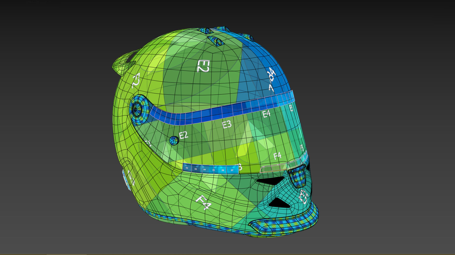 F1 Helmet Verstappen  Low-poly 3D model_13