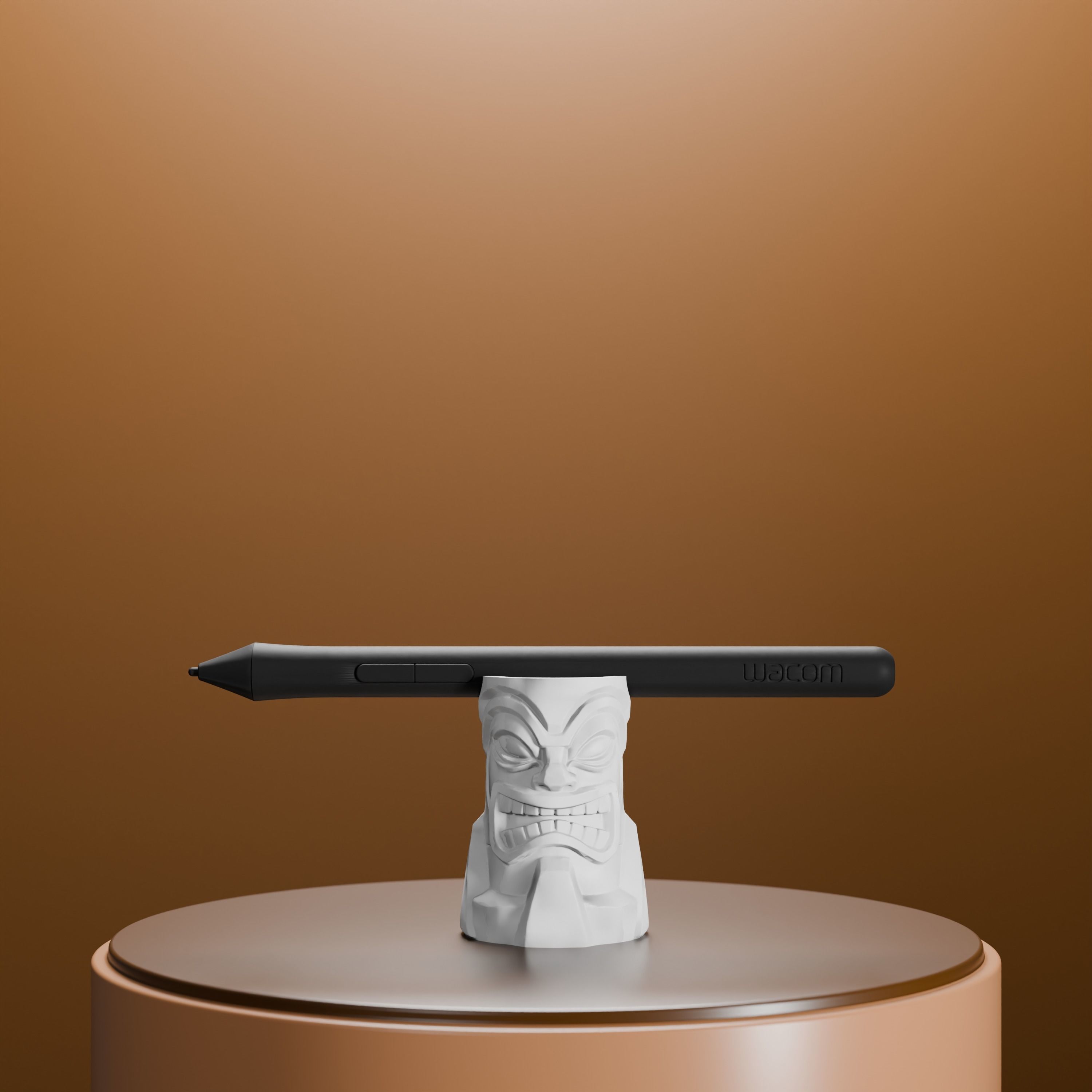 Tiki Wacom Pen Holder 3D print model_1