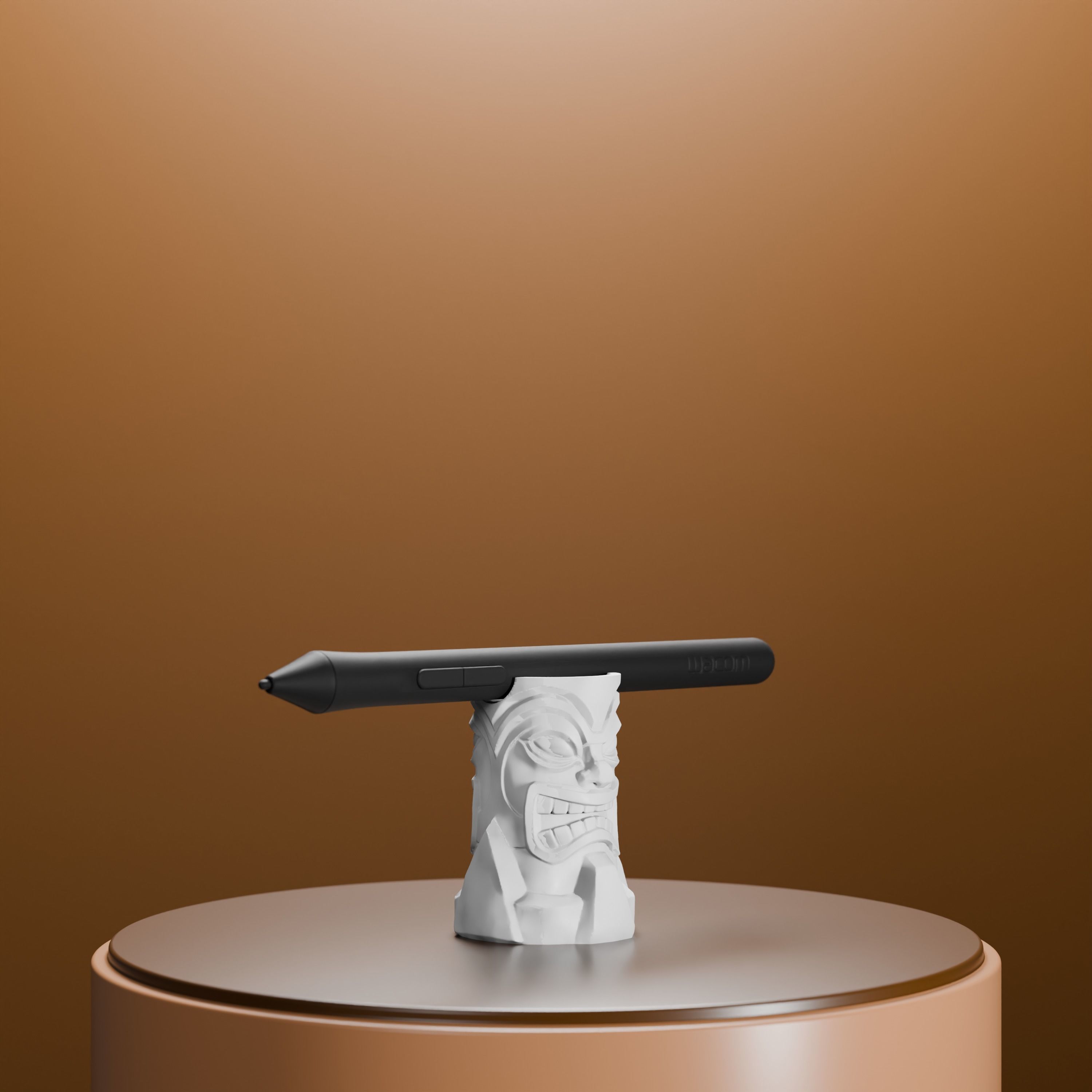 Tiki Wacom Pen Holder 3D print model_3