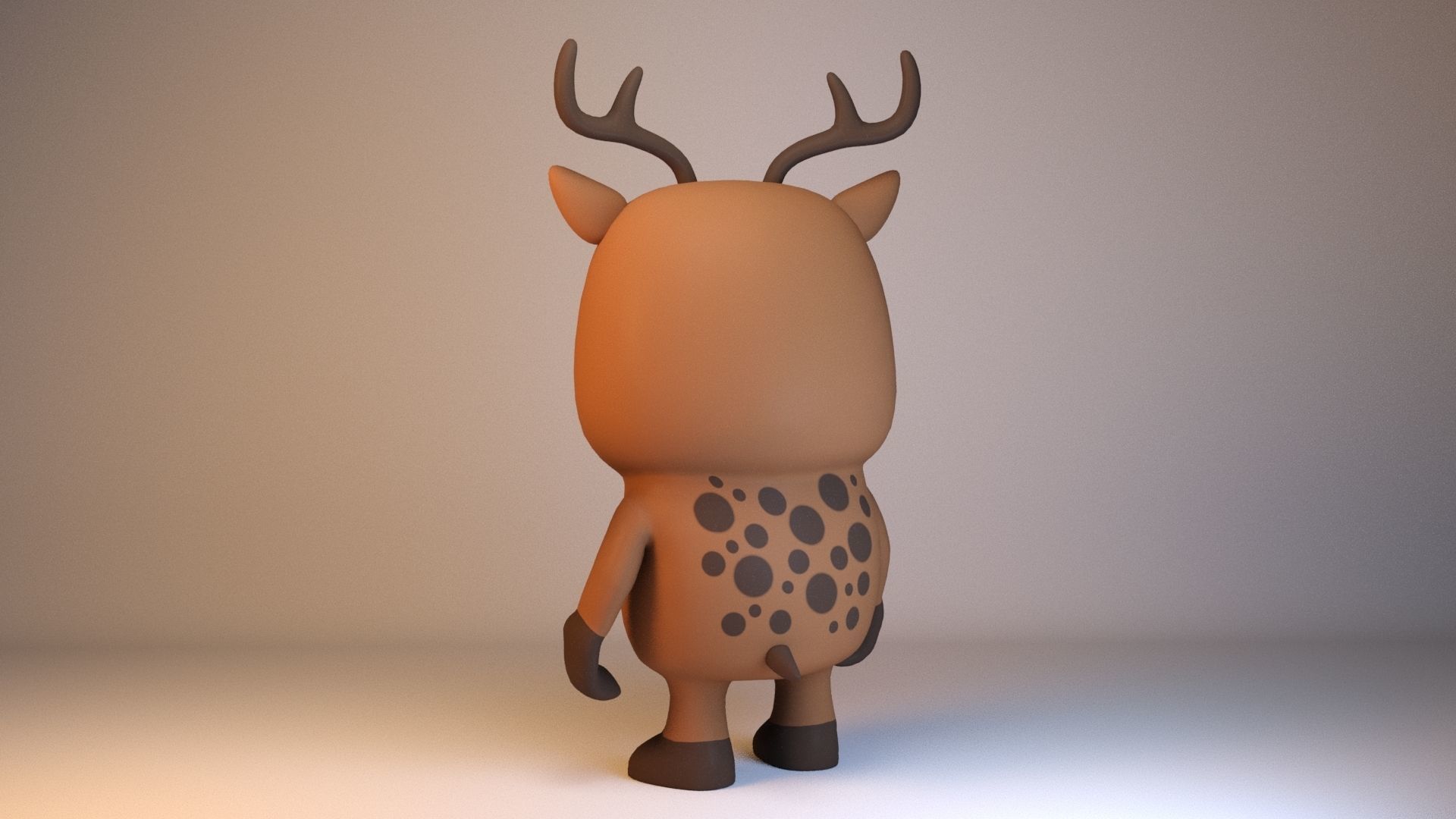 Cartoonish Humanoid Deer Character Low-poly 3D model_3