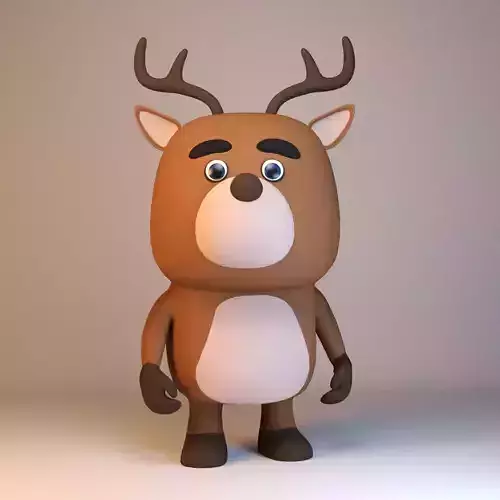 Cartoonish Humanoid Deer Character