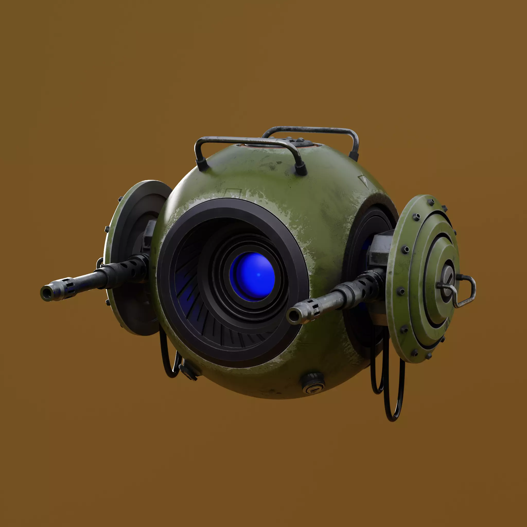 Spherical Robot with Turret 3D model_0