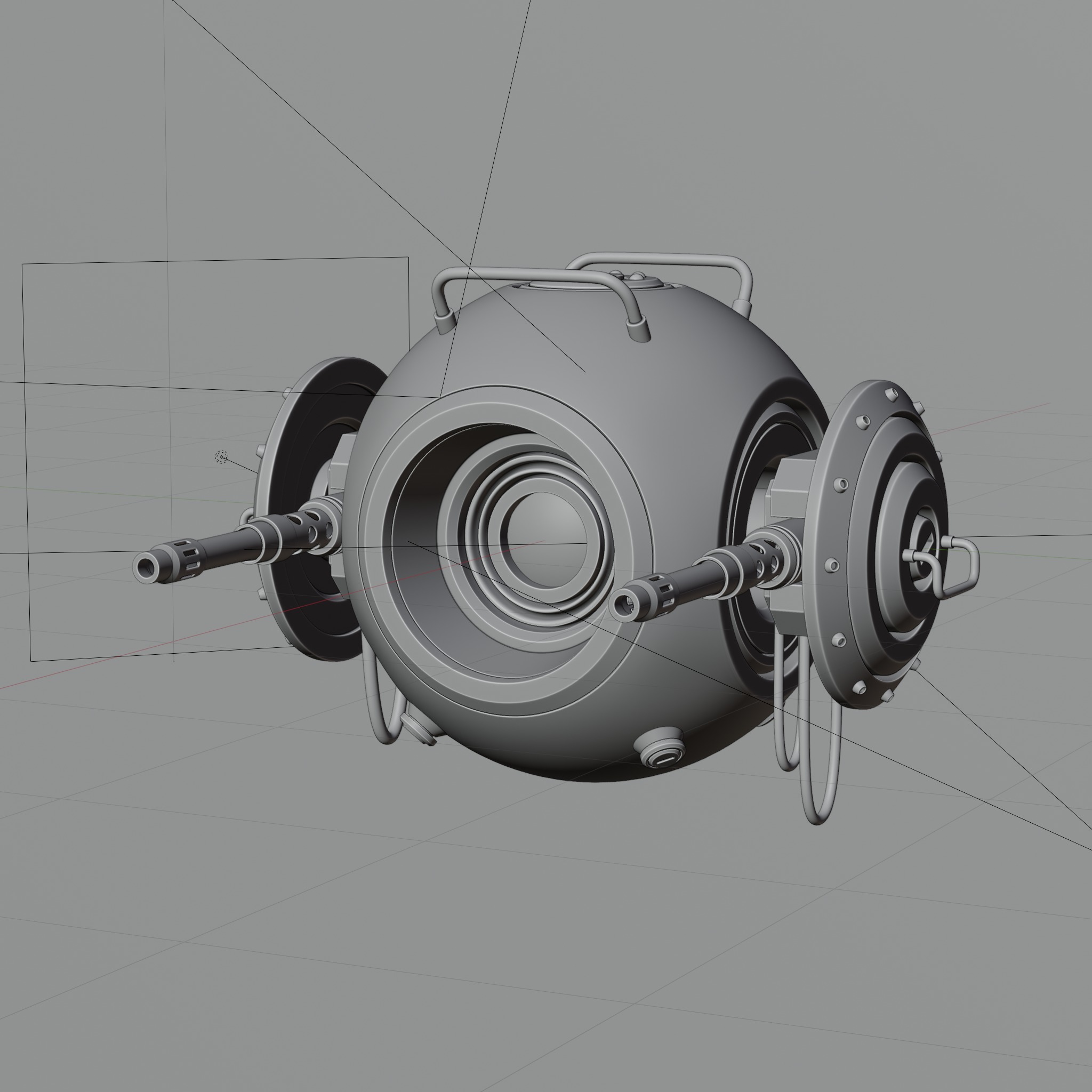 Spherical Robot with Turret 3D model_3