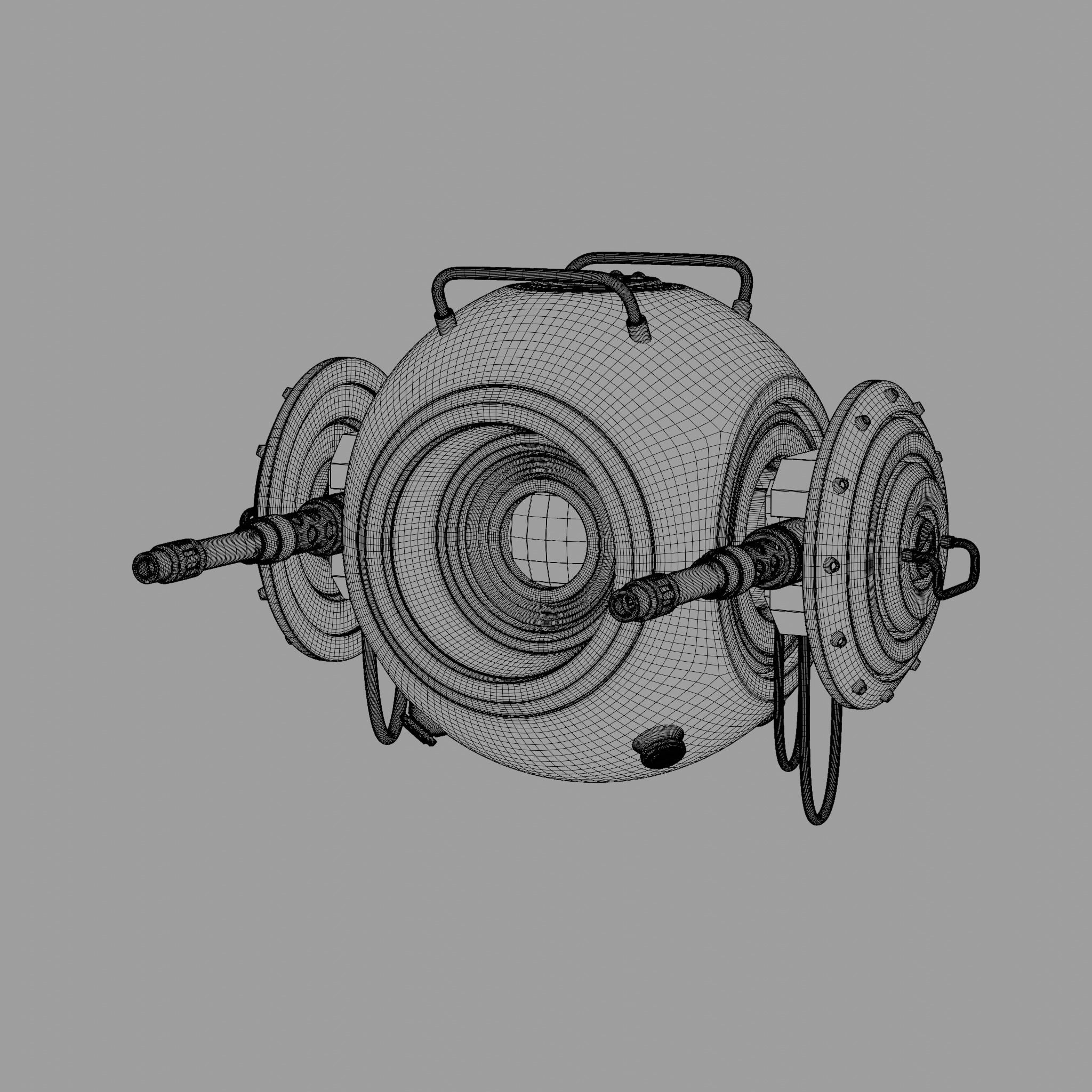 Spherical Robot with Turret 3D model_4