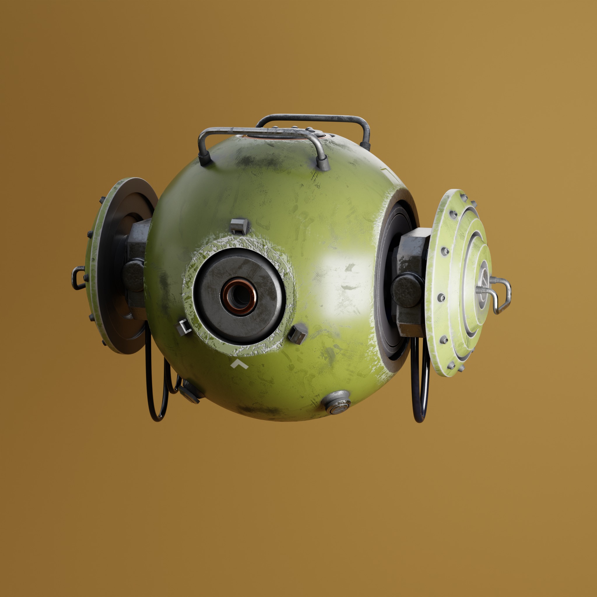 Spherical Robot with Turret 3D model_2