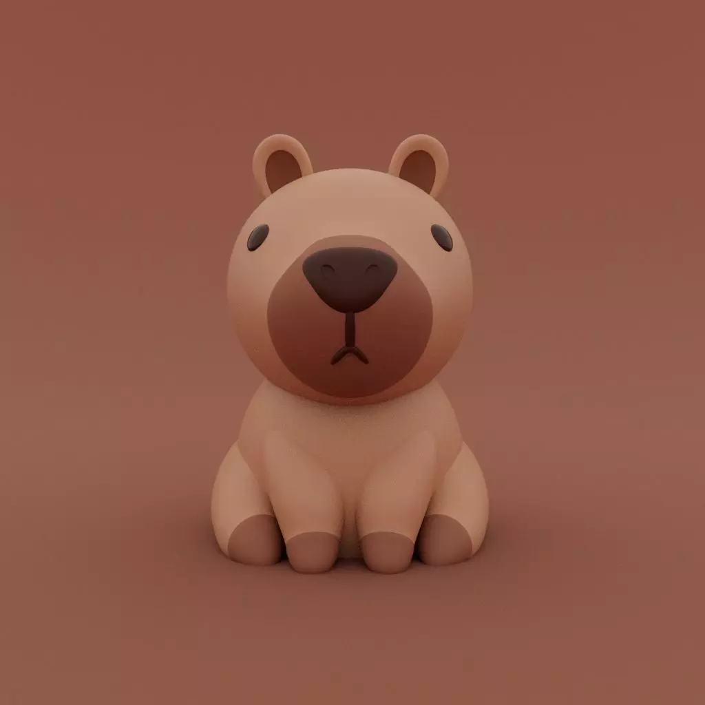 Cute Capybara 3D print model_0