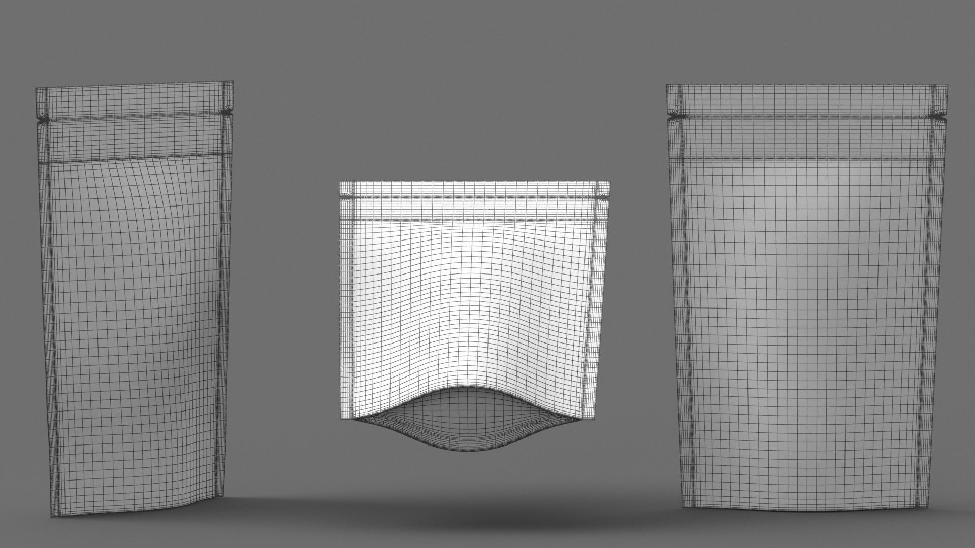 metalic stand up pouch PBR 3D model_11