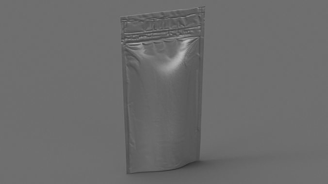 metalic stand up pouch PBR 3D model 3