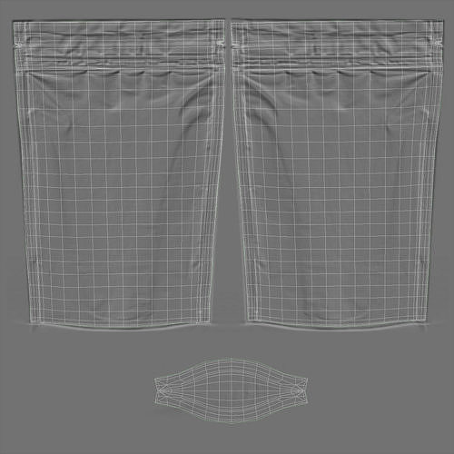 metalic stand up pouch PBR 3D model 6