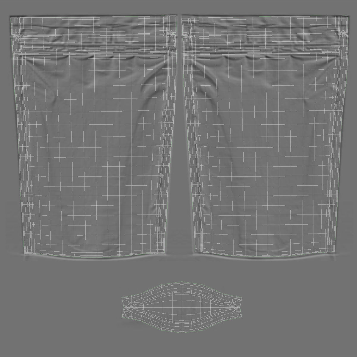metalic stand up pouch PBR 3D model_5