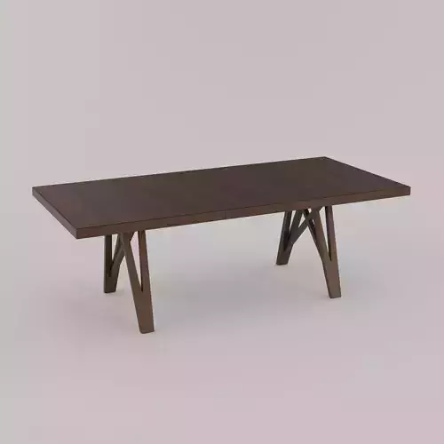 Modern Extendable Dining Table with Geometric Trestle Base