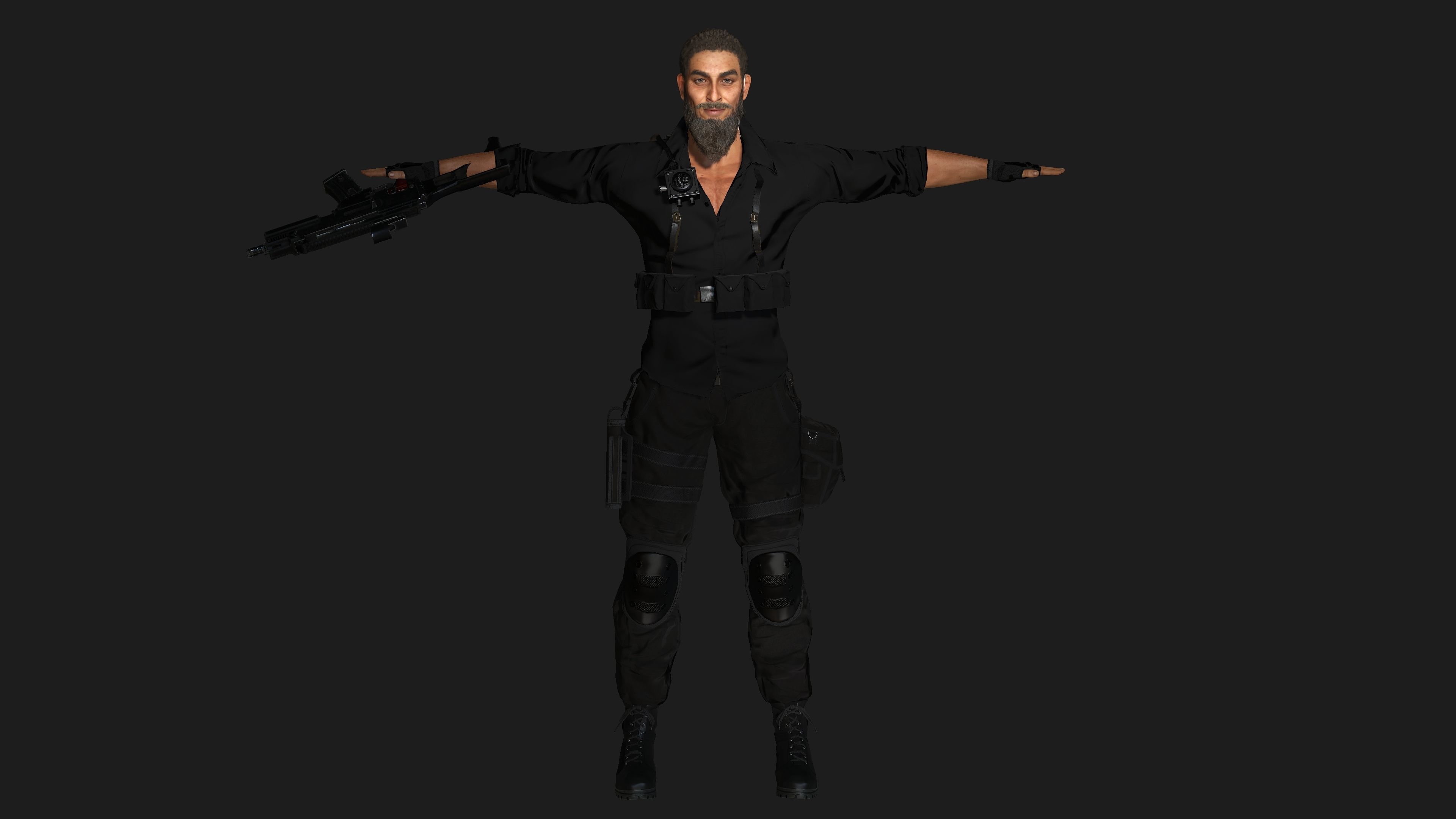 AAA 3D REALISTIC CHARACTER - ARABIC BEARDED MAN GUN SHOOTER GTA Low-poly 3D model_14