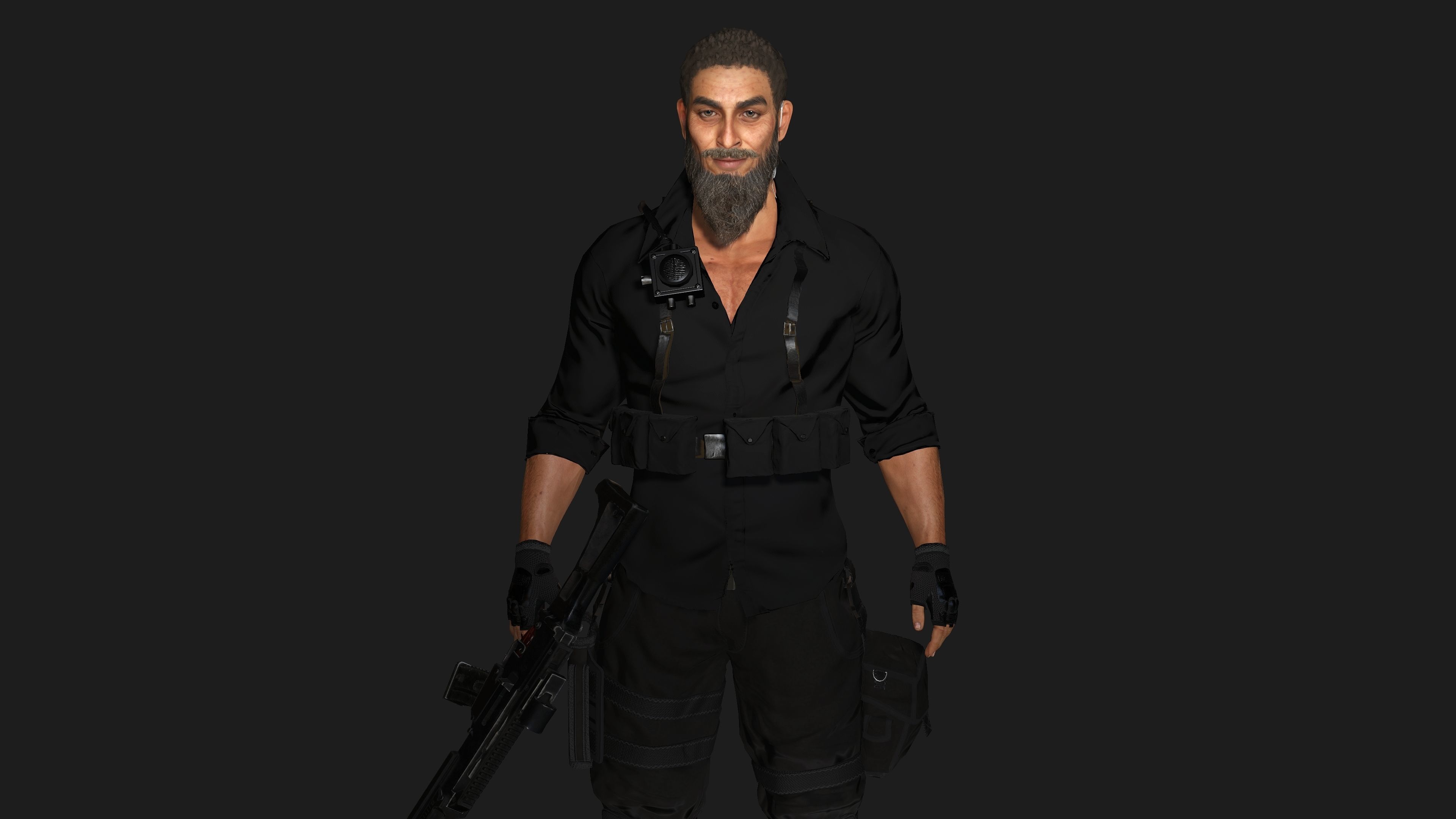 AAA 3D REALISTIC CHARACTER - ARABIC BEARDED MAN GUN SHOOTER GTA Low-poly 3D model_3