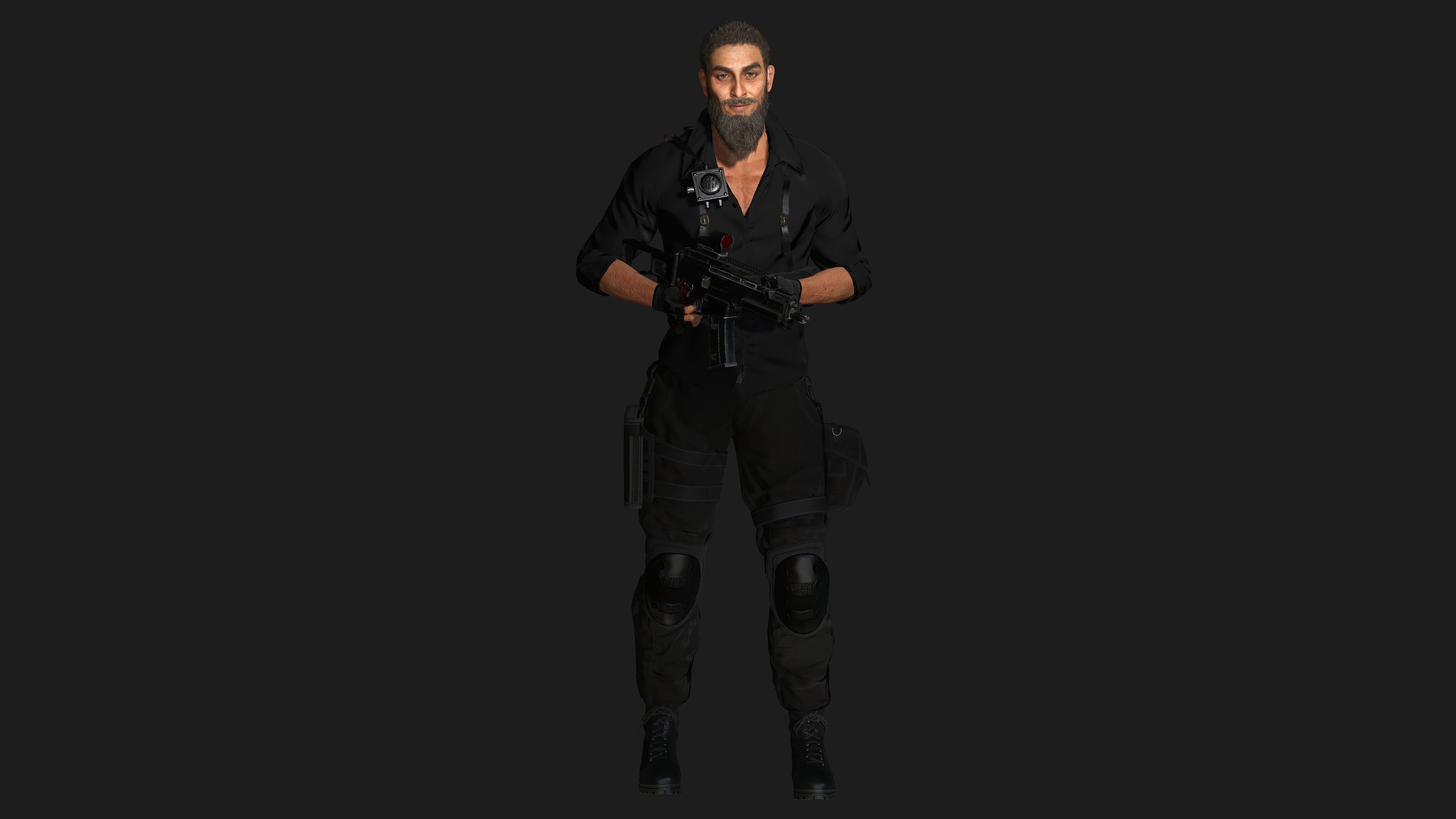 AAA 3D REALISTIC CHARACTER - ARABIC BEARDED MAN GUN SHOOTER GTA Low-poly 3D model_11