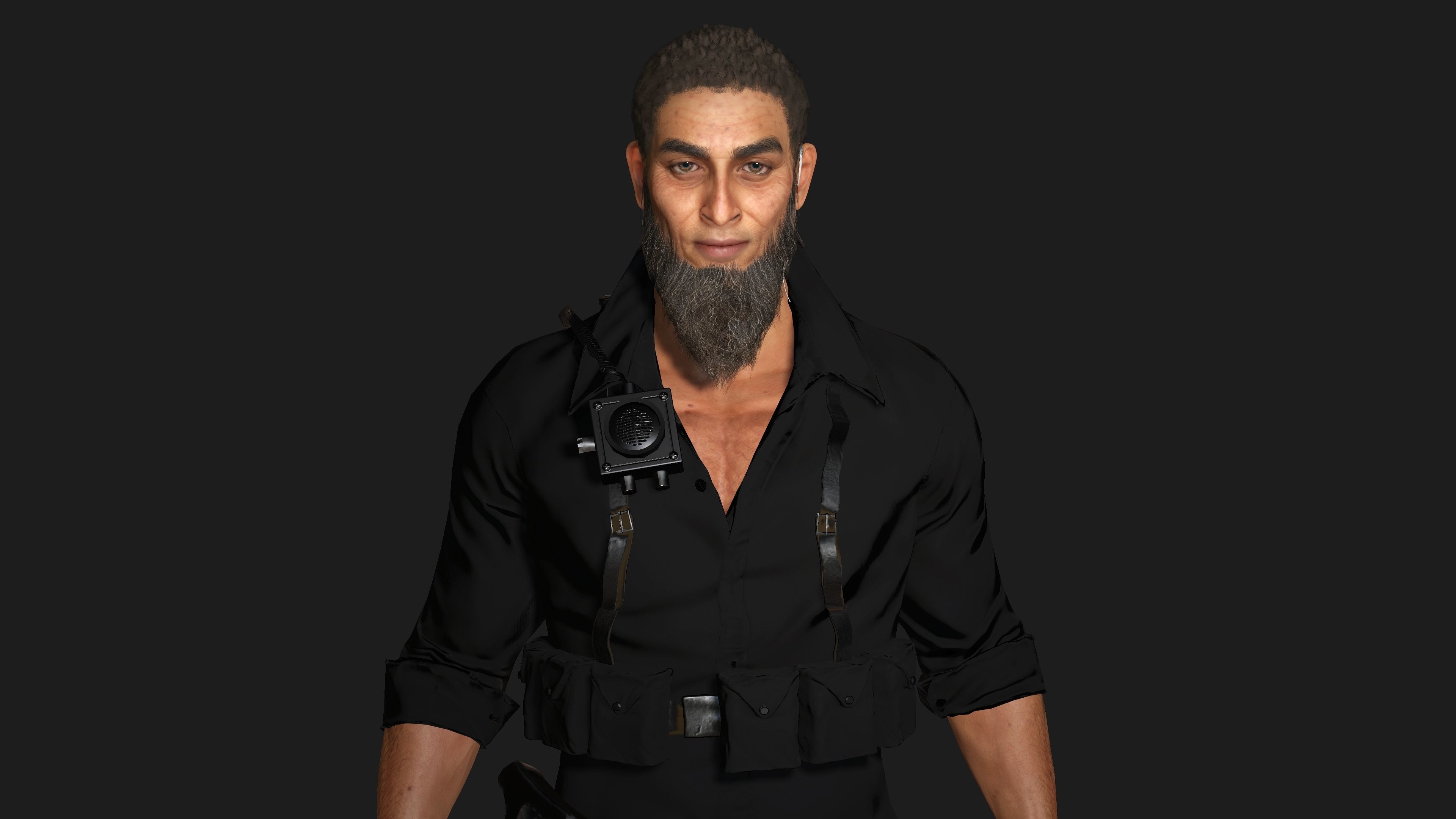 AAA 3D REALISTIC CHARACTER - ARABIC BEARDED MAN GUN SHOOTER GTA Low-poly 3D model_6