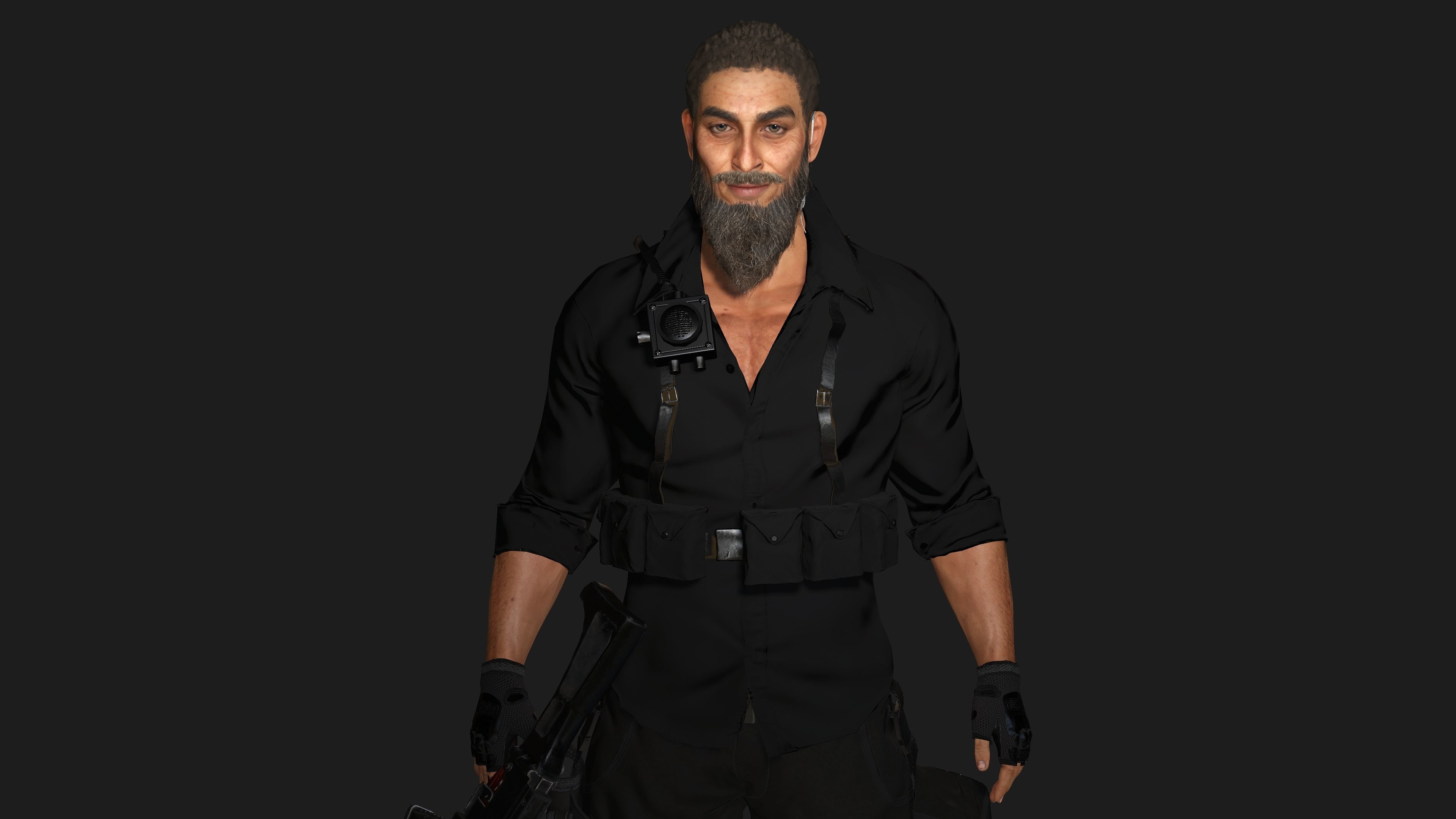 AAA 3D REALISTIC CHARACTER - ARABIC BEARDED MAN GUN SHOOTER GTA Low-poly 3D model_4