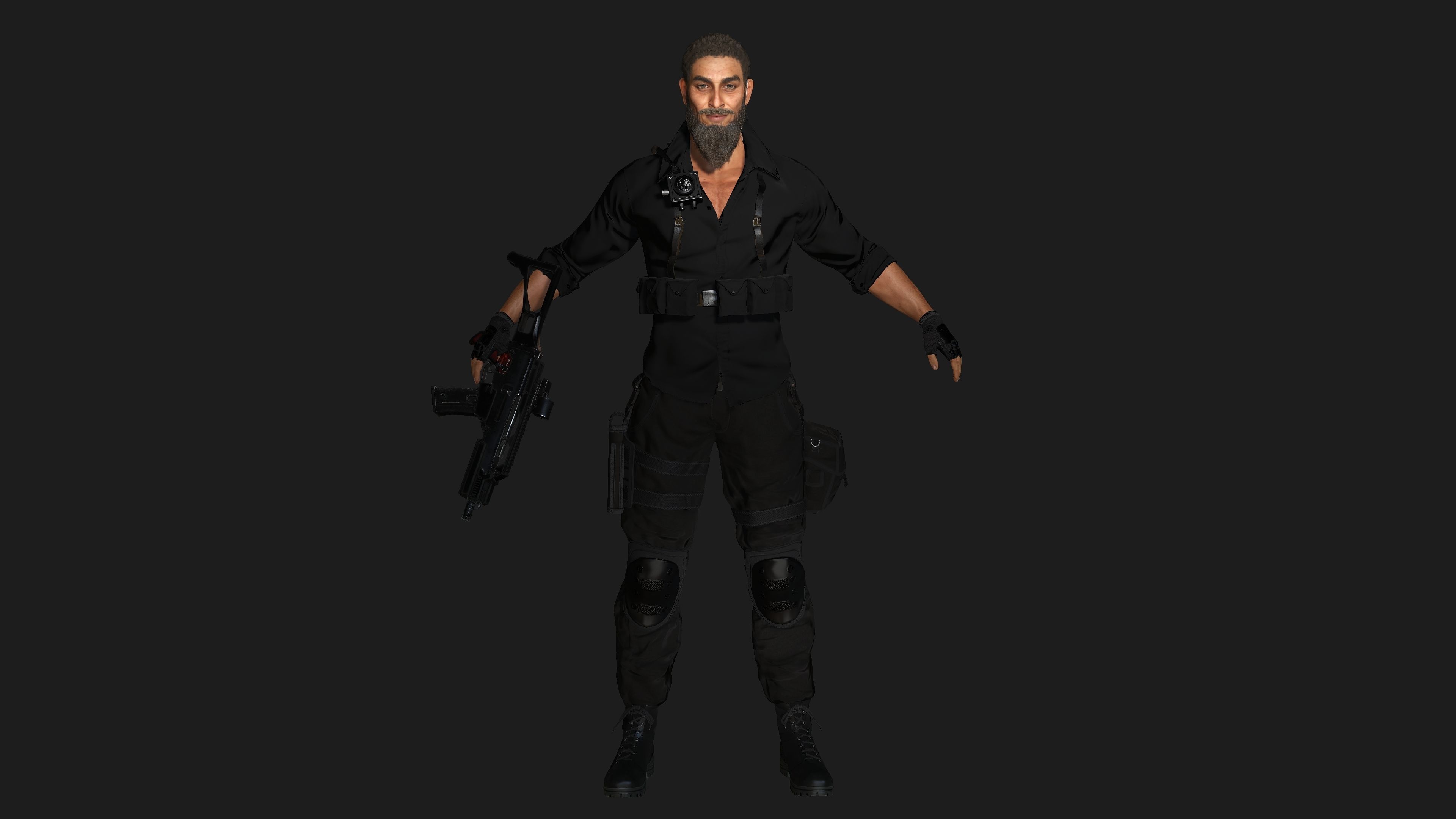 AAA 3D REALISTIC CHARACTER - ARABIC BEARDED MAN GUN SHOOTER GTA Low-poly 3D model_13