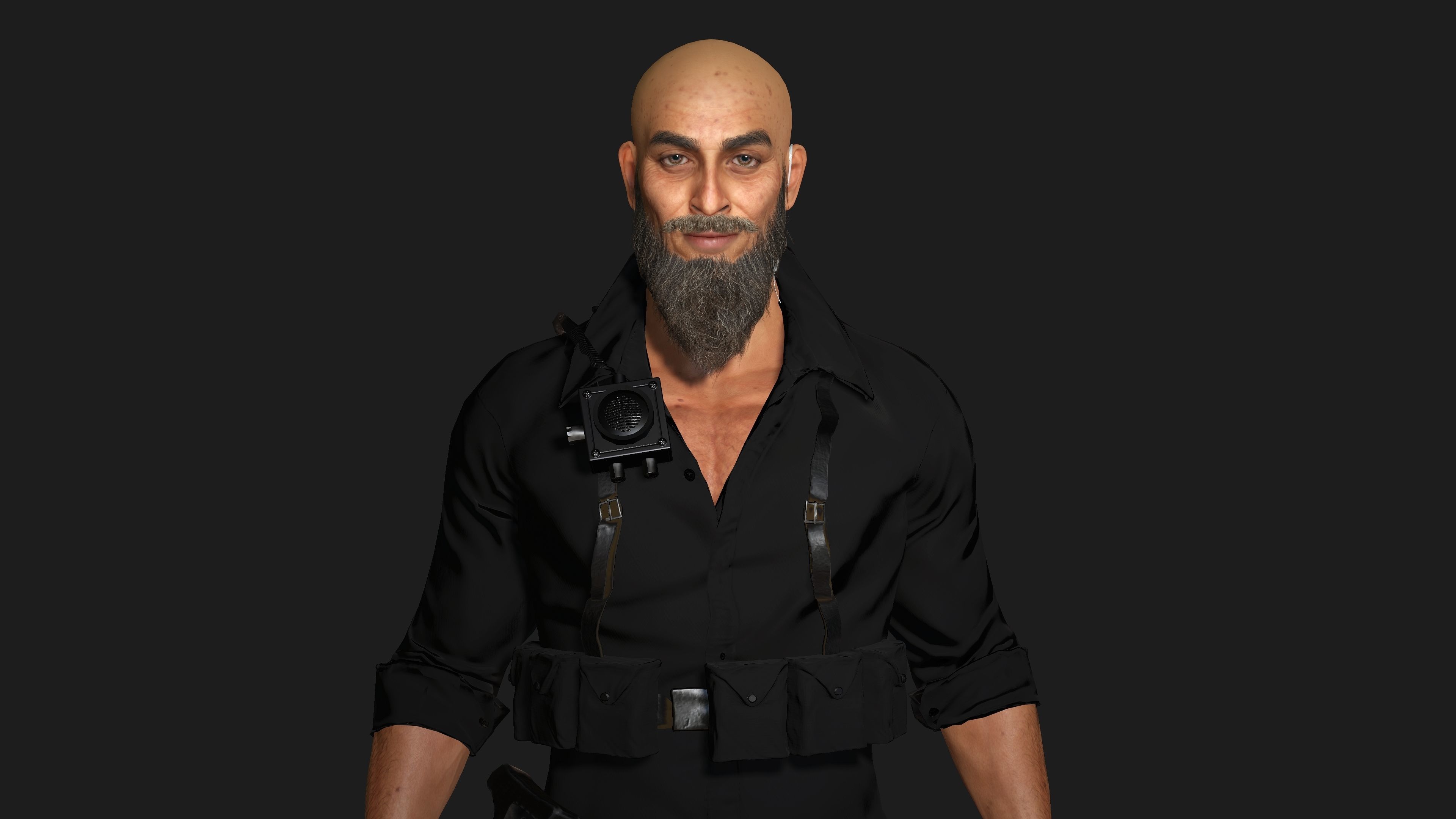AAA 3D REALISTIC CHARACTER - ARABIC BEARDED MAN GUN SHOOTER GTA Low-poly 3D model_7
