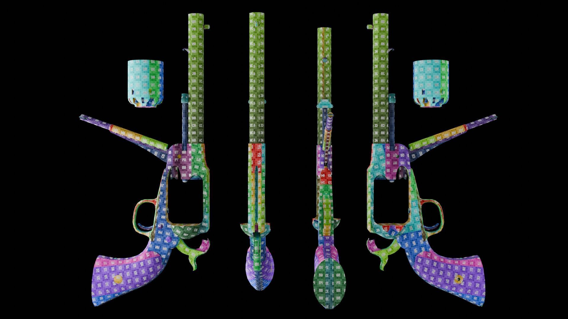 Remington 1858 New Model Army Revolver Low-poly 3D model_60