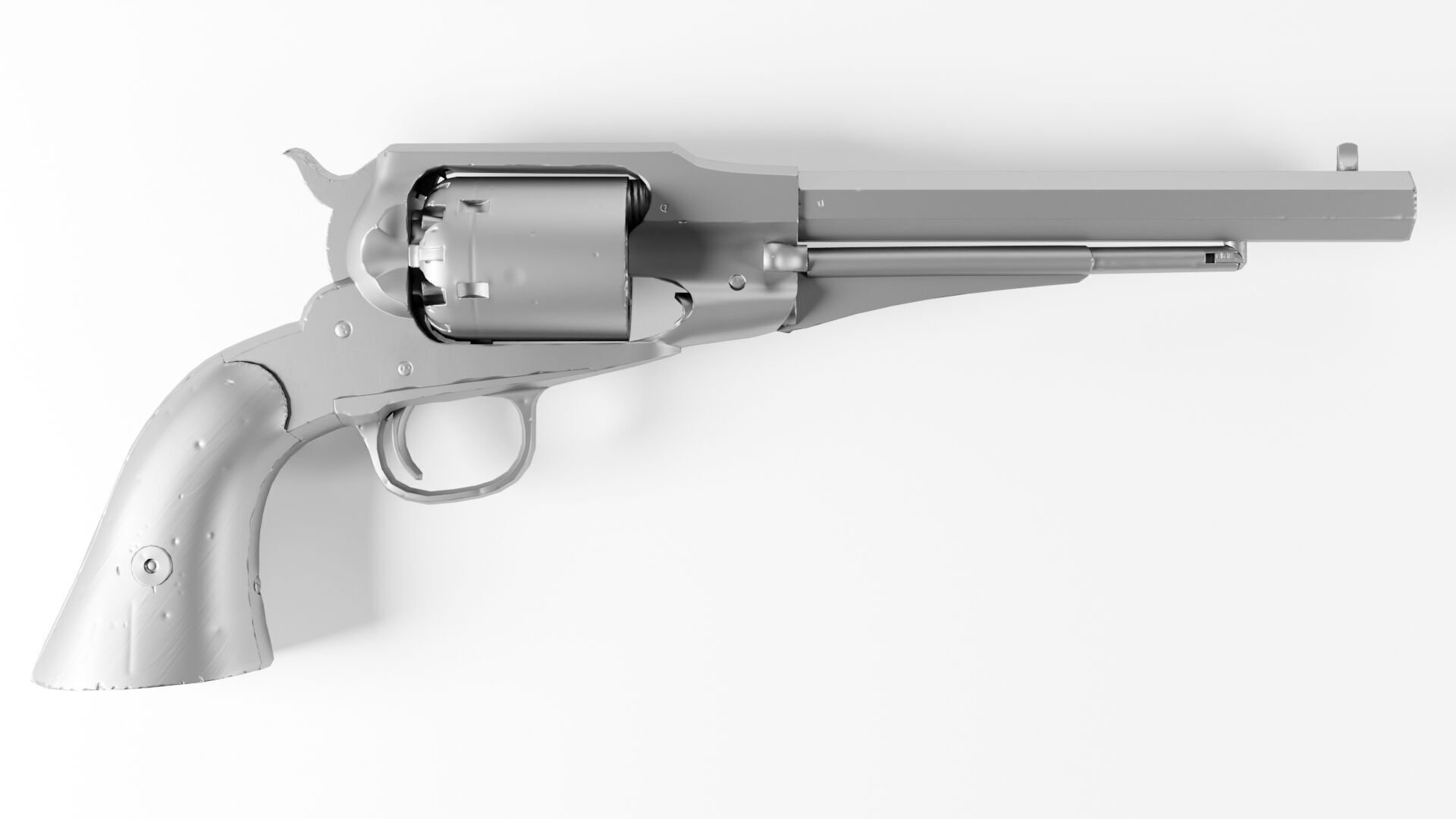 Remington 1858 New Model Army Revolver Low-poly 3D model_42