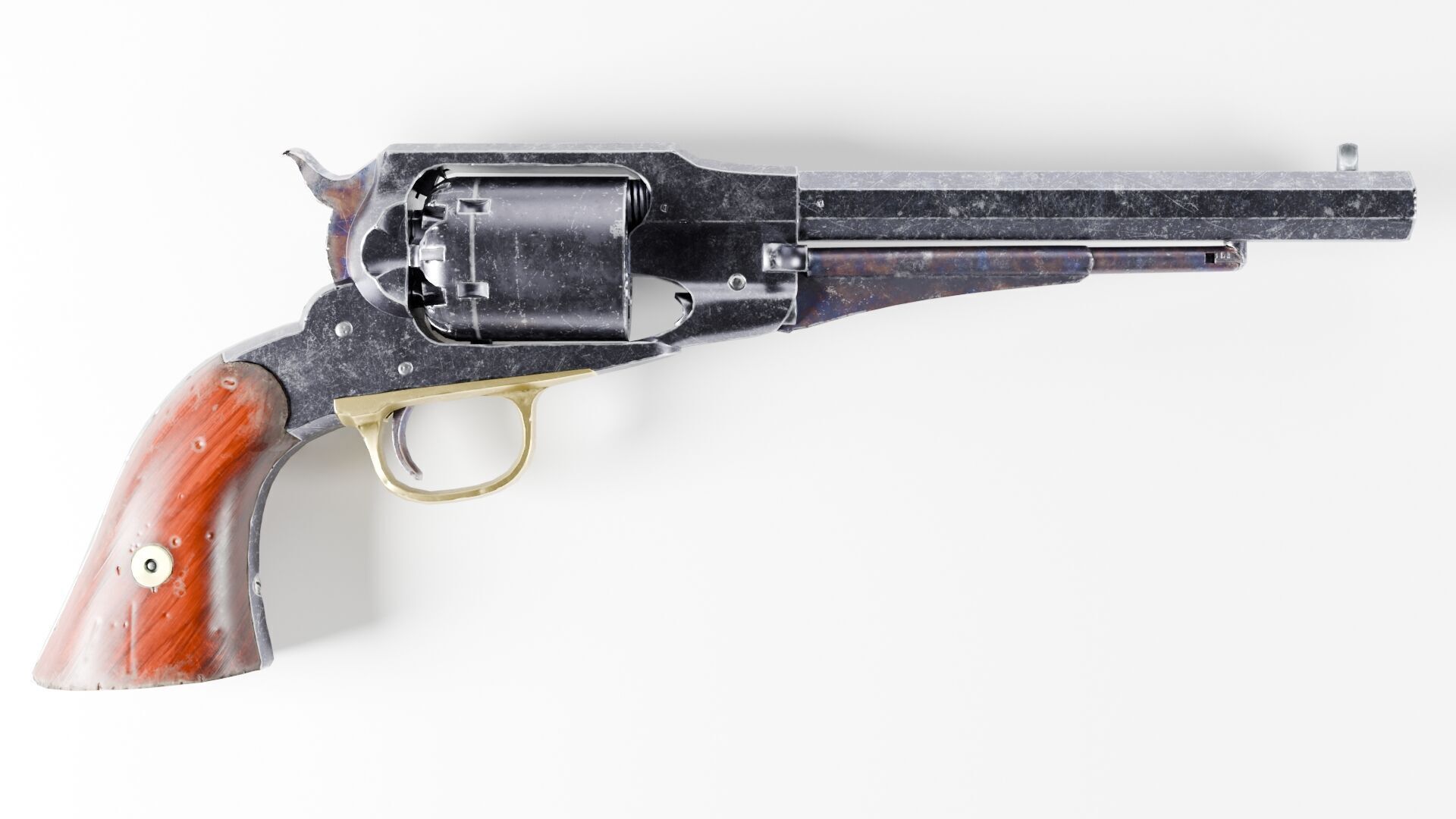 Remington 1858 New Model Army Revolver Low-poly 3D model_3