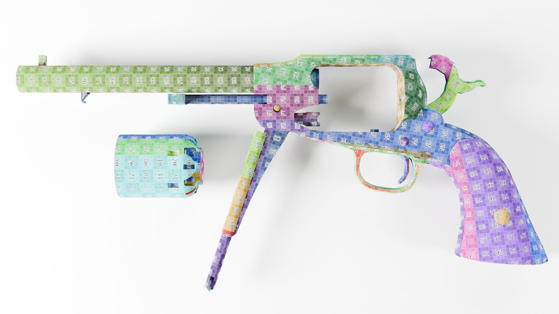 Remington 1858 New Model Army Revolver Low-poly 3D model_56