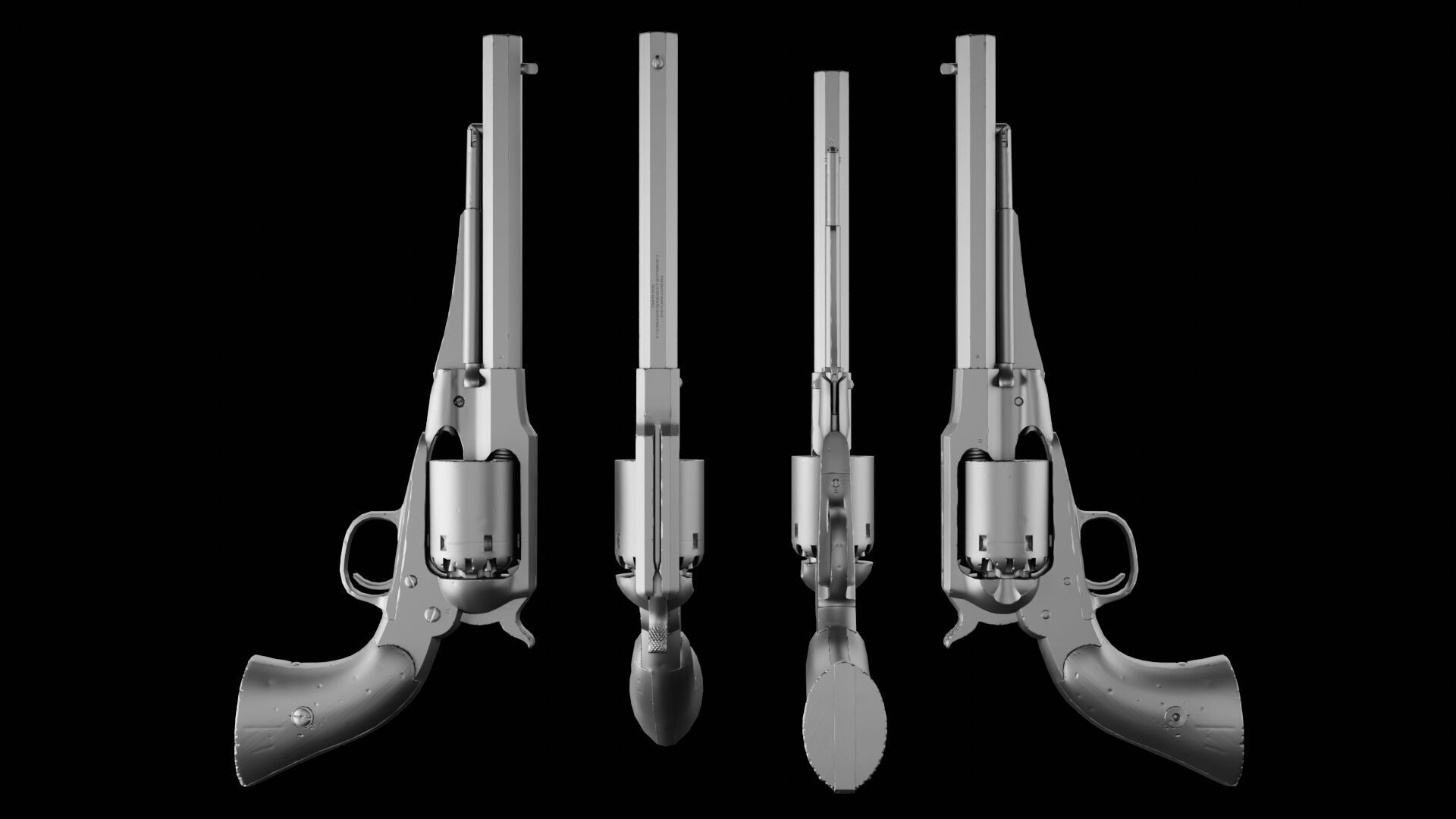 Remington 1858 New Model Army Revolver Low-poly 3D model_46
