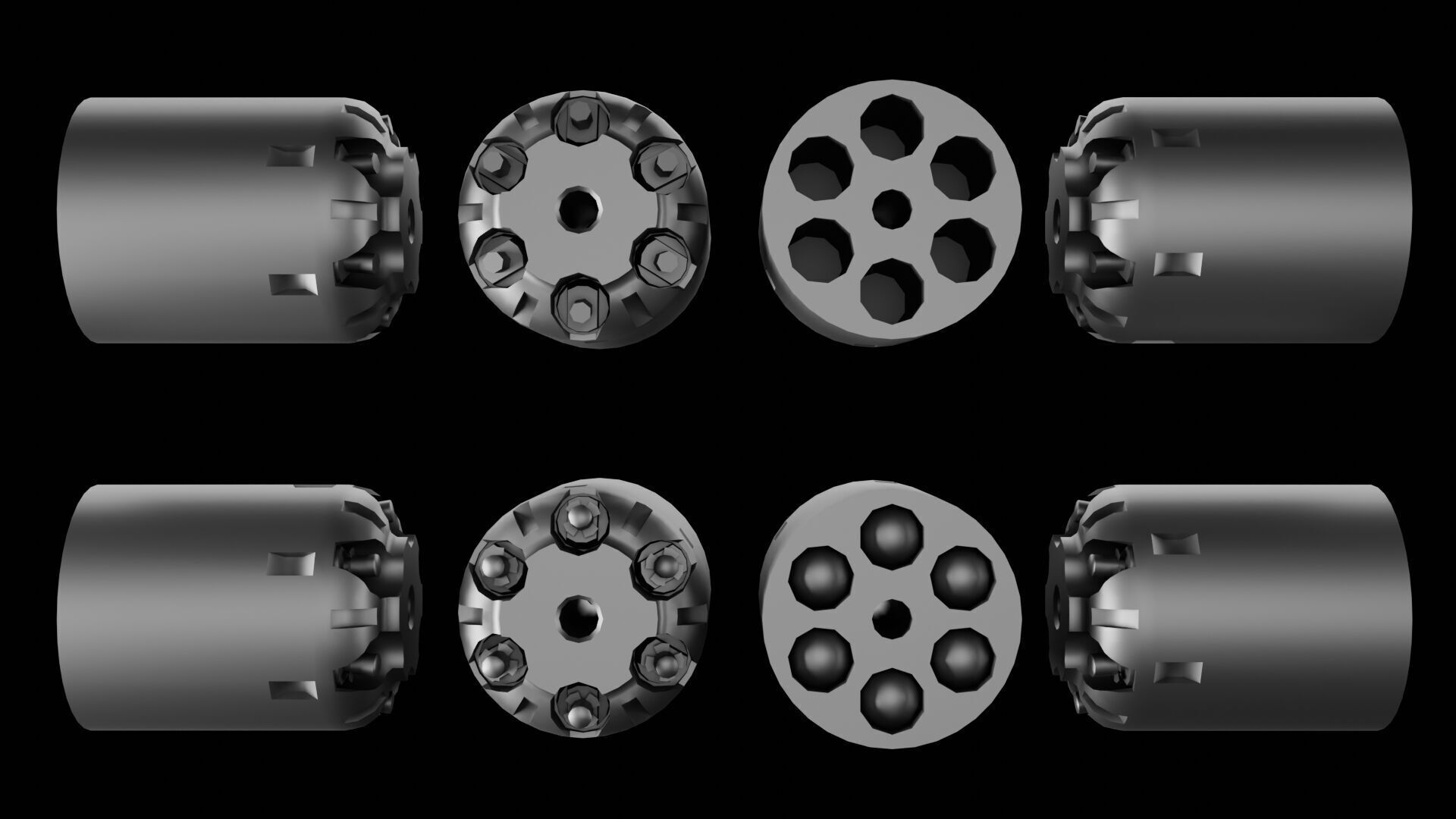 Remington 1858 New Model Army Revolver Low-poly 3D model_37