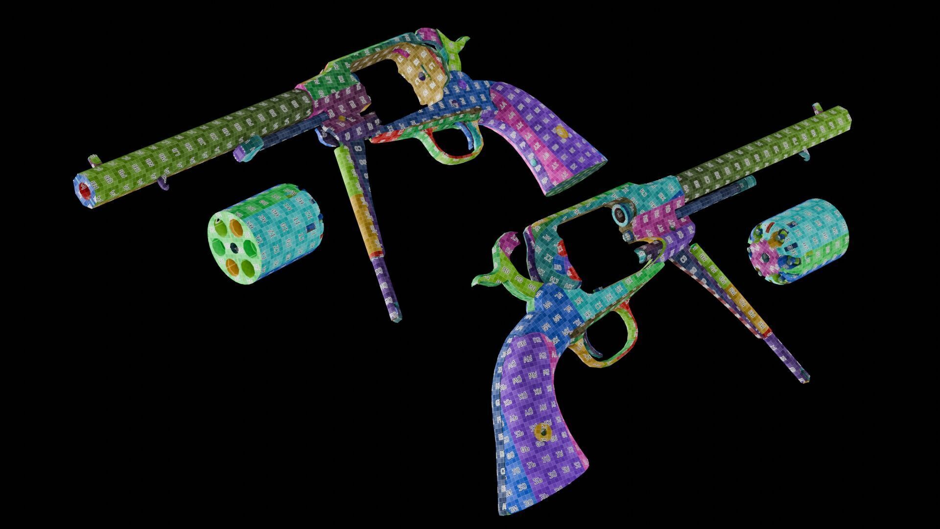 Remington 1858 New Model Army Revolver Low-poly 3D model_62