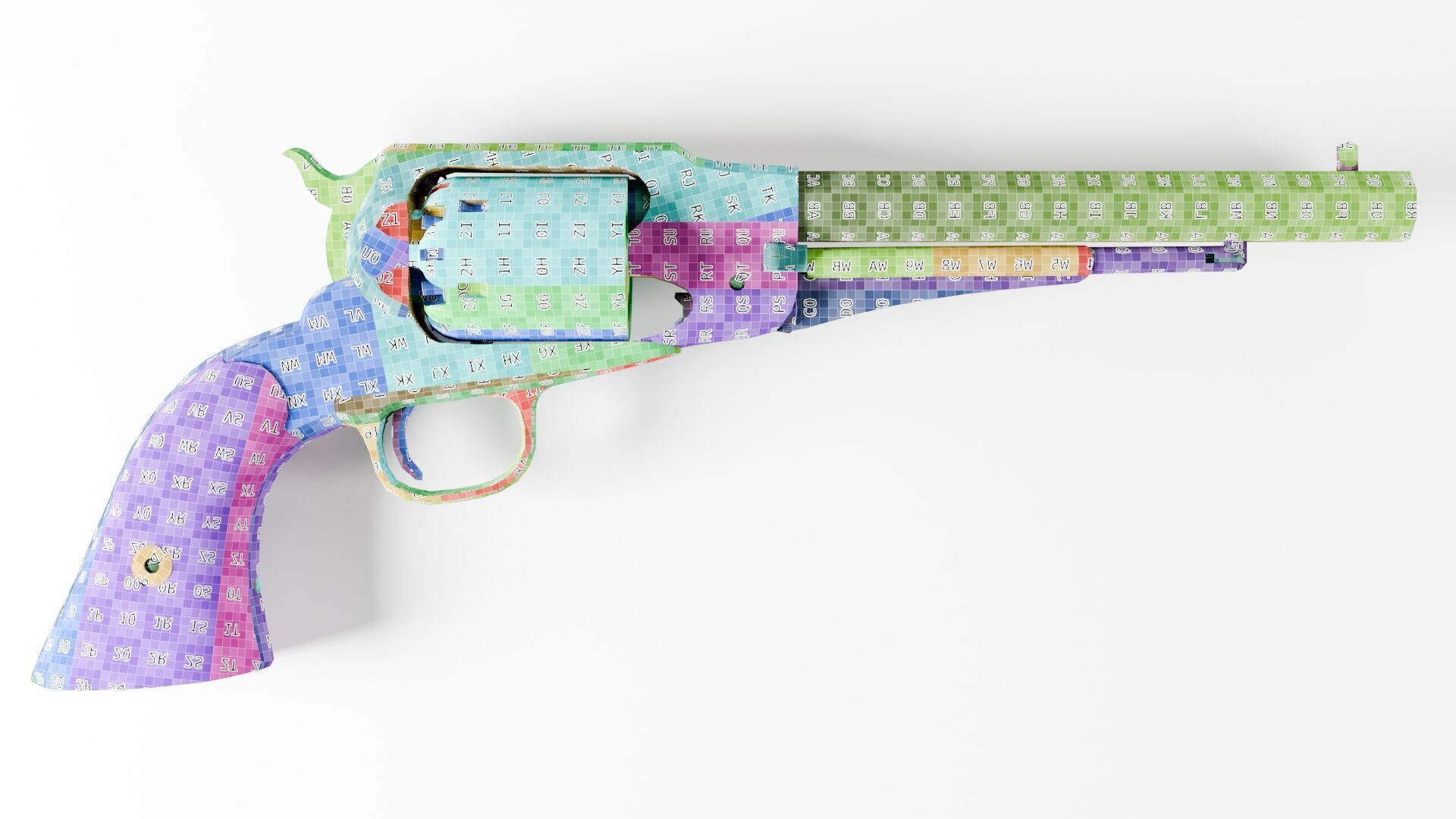 Remington 1858 New Model Army Revolver Low-poly 3D model_55