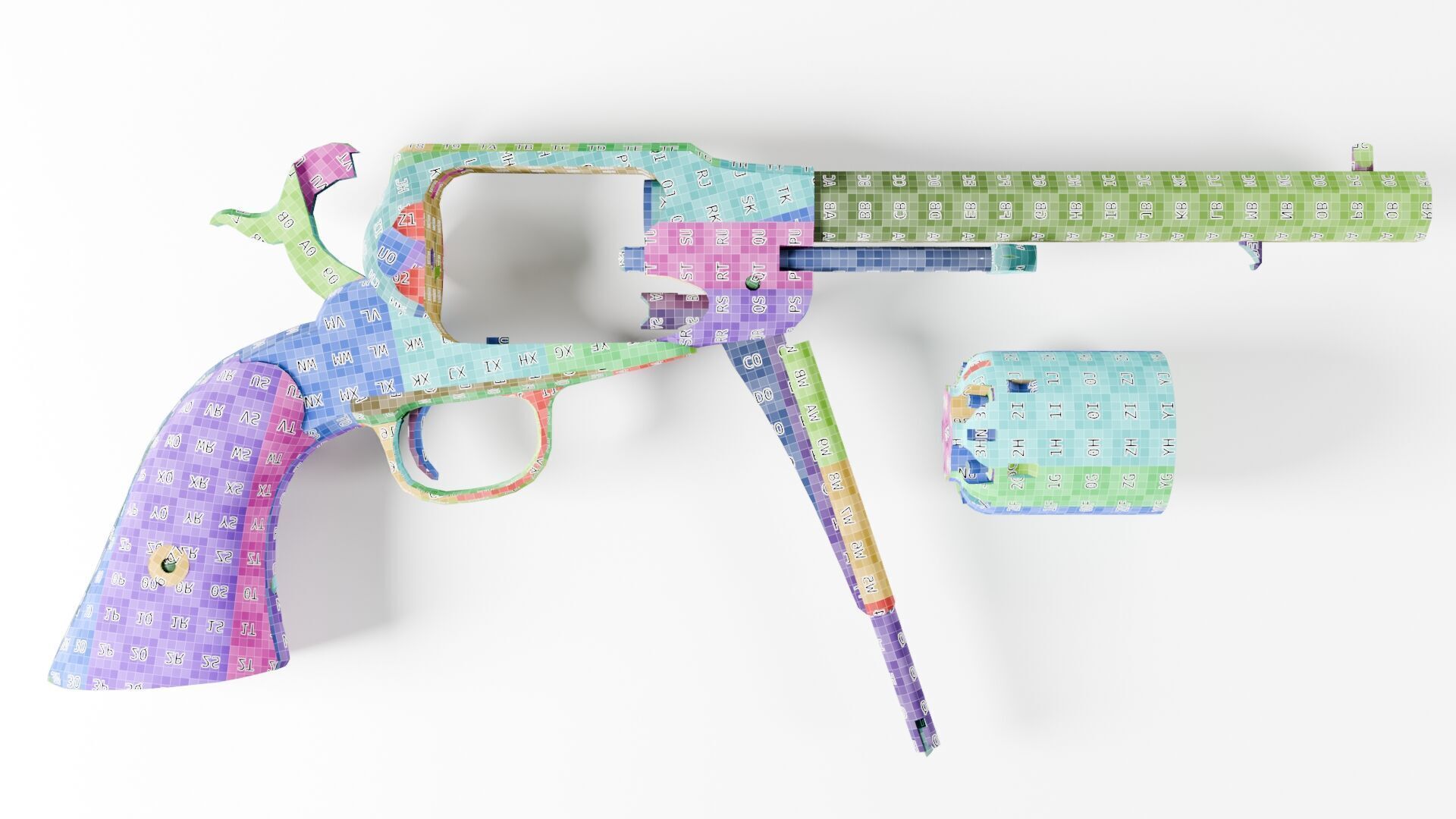 Remington 1858 New Model Army Revolver Low-poly 3D model_57