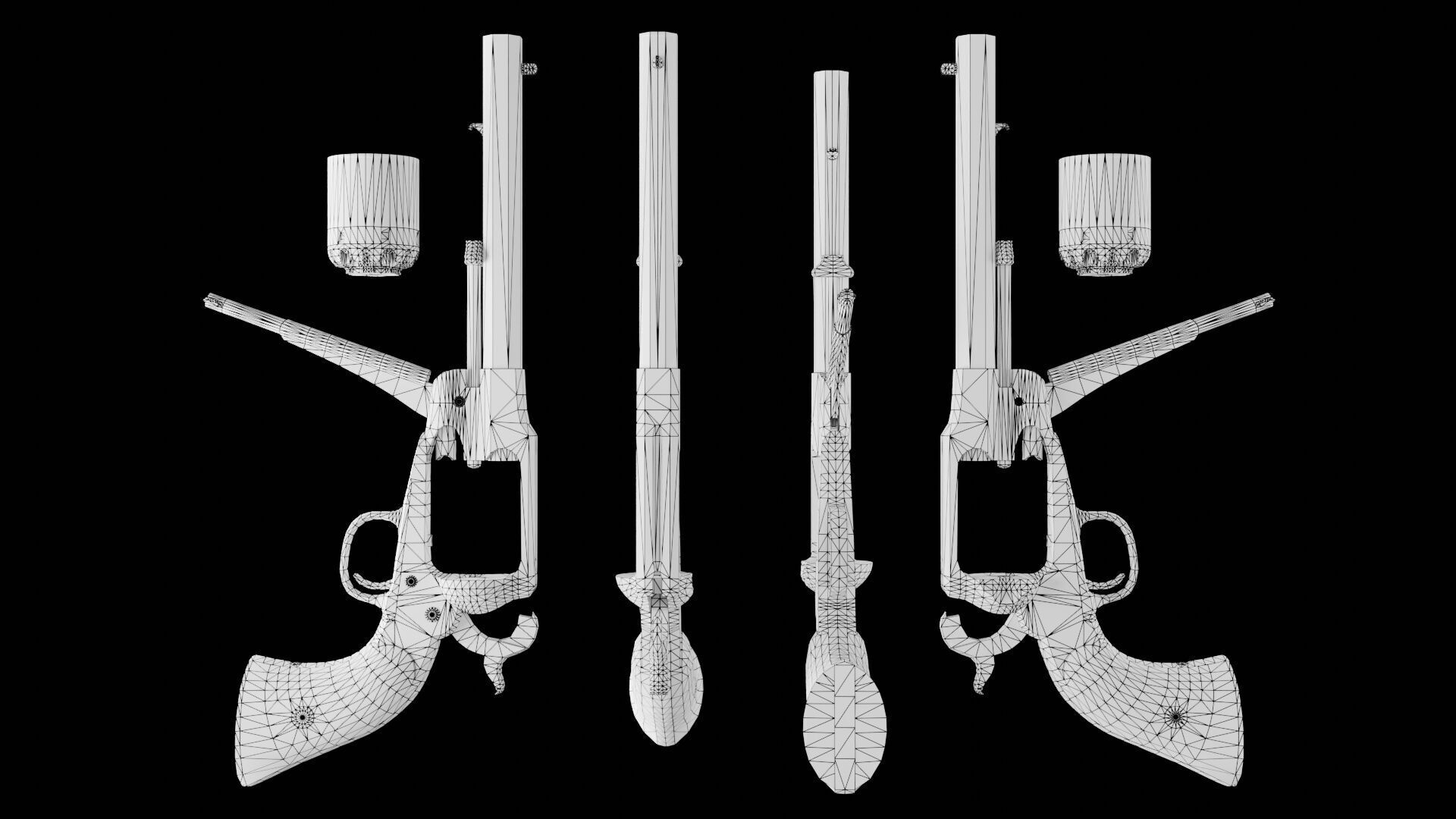 Remington 1858 New Model Army Revolver Low-poly 3D model_21