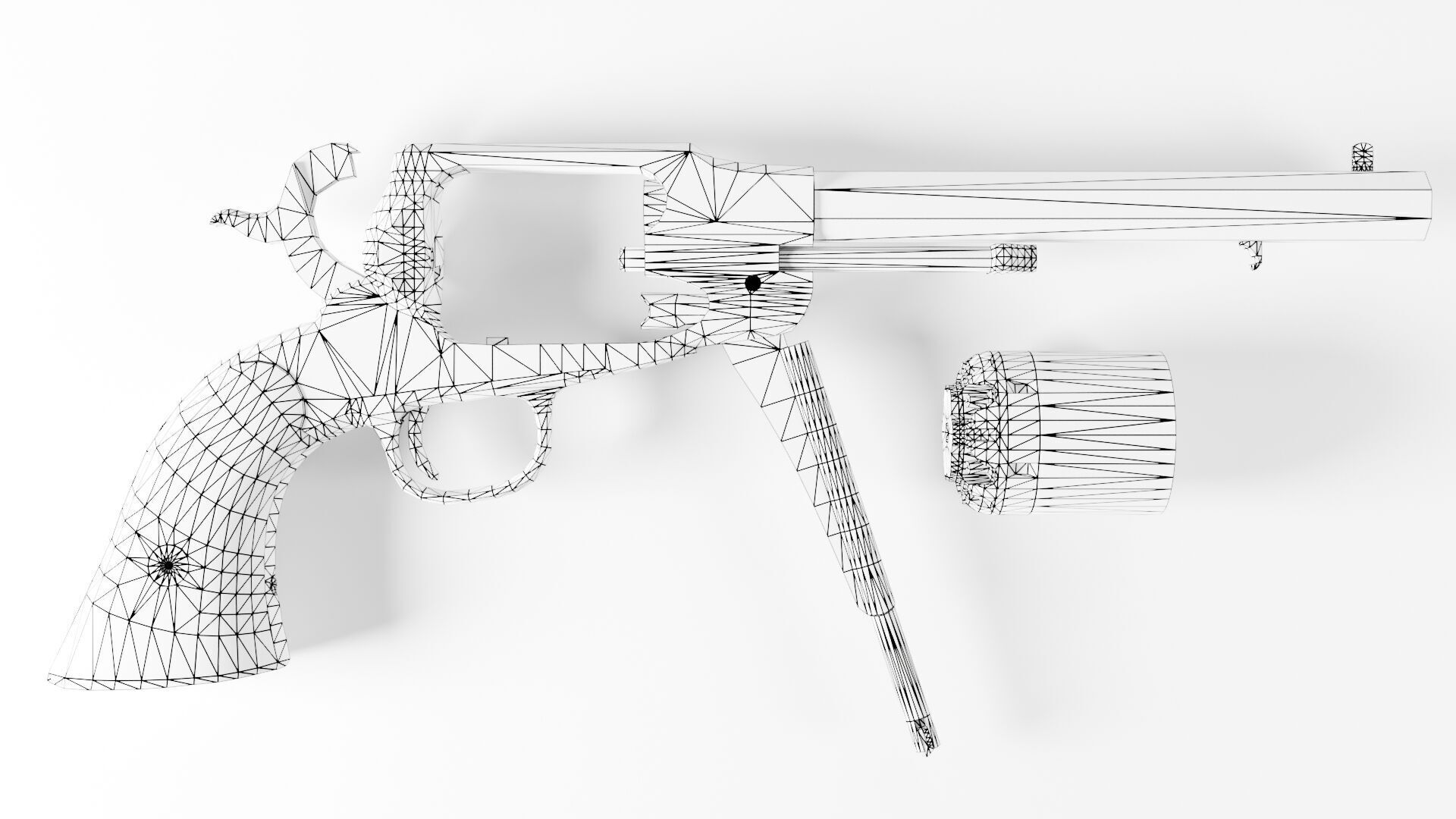 Remington 1858 New Model Army Revolver Low-poly 3D model_18