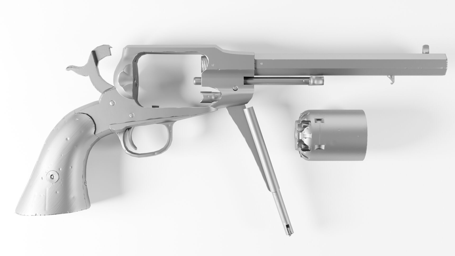 Remington 1858 New Model Army Revolver Low-poly 3D model_44