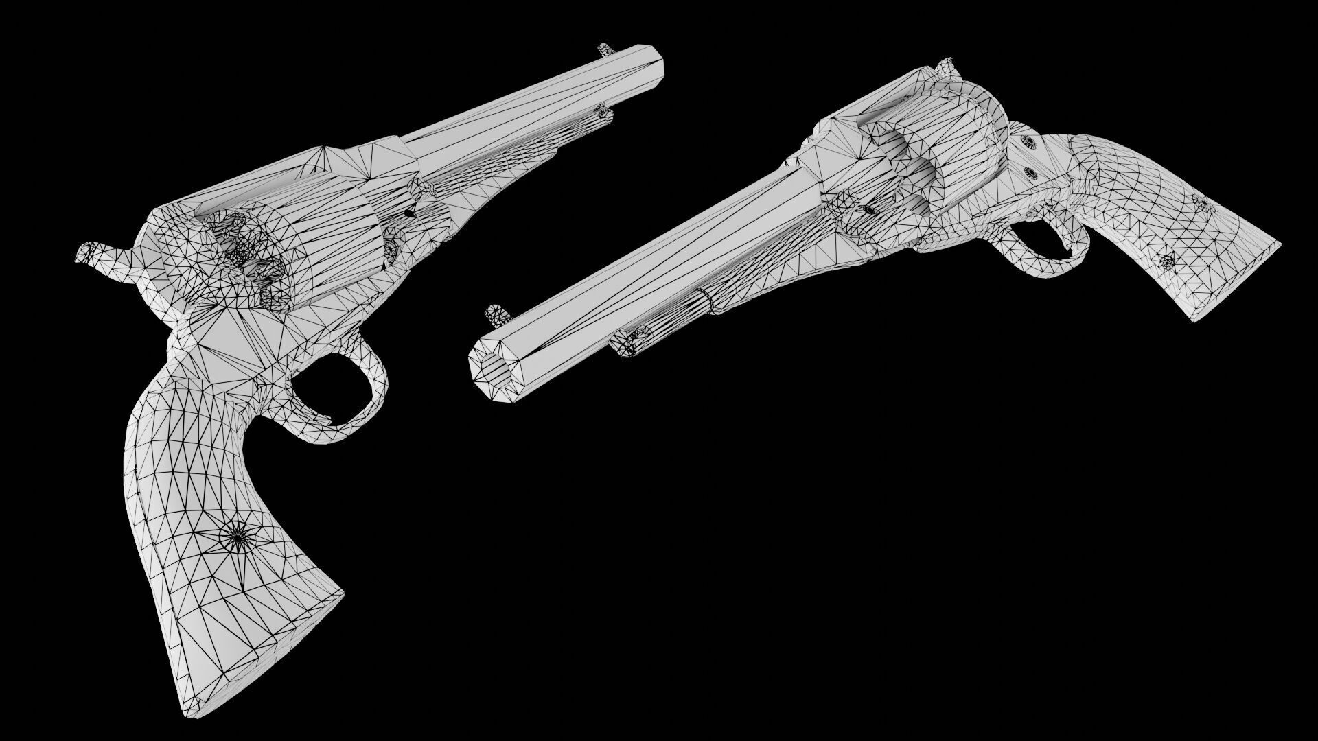 Remington 1858 New Model Army Revolver Low-poly 3D model_22