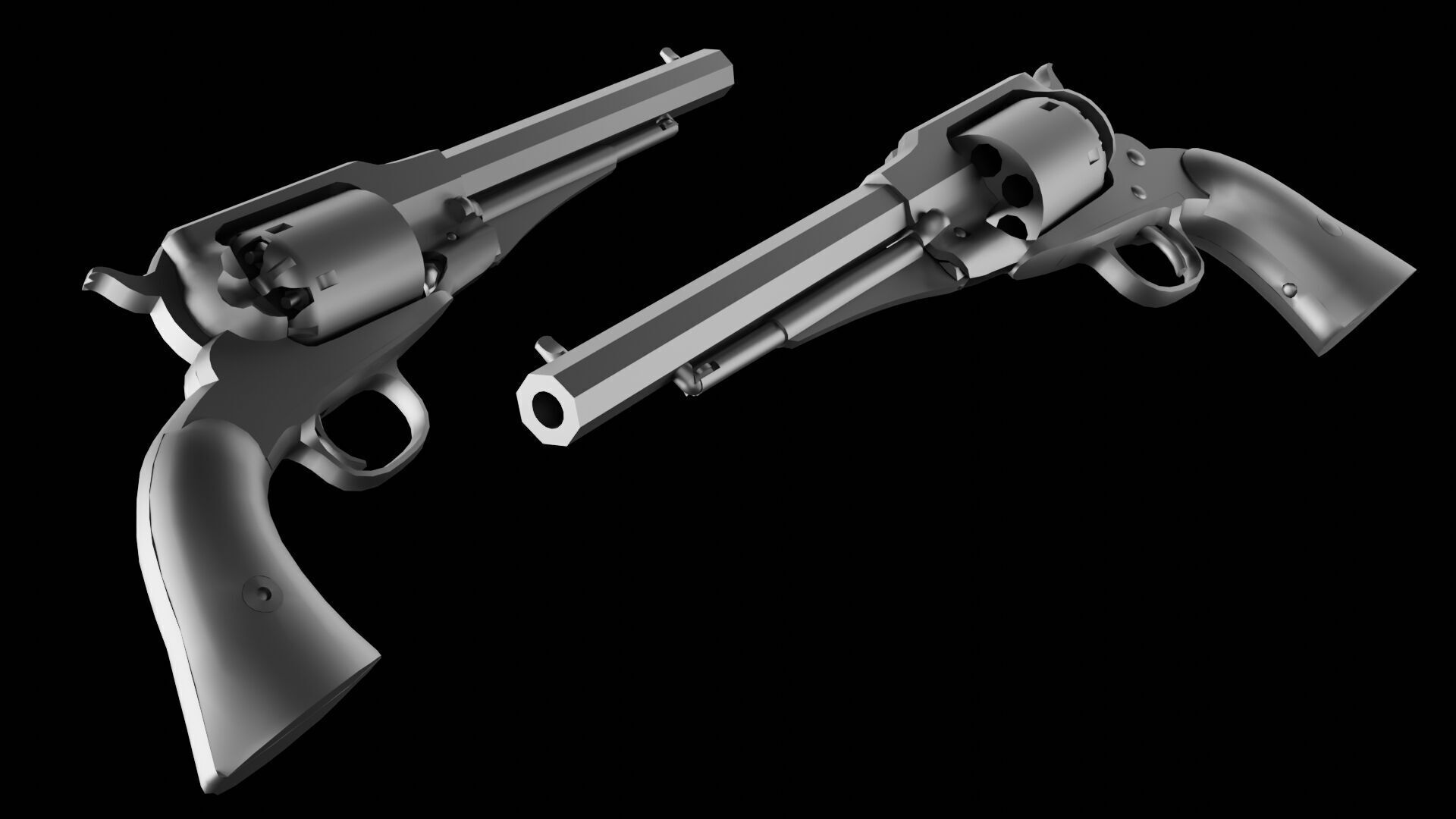 Remington 1858 New Model Army Revolver Low-poly 3D model_35