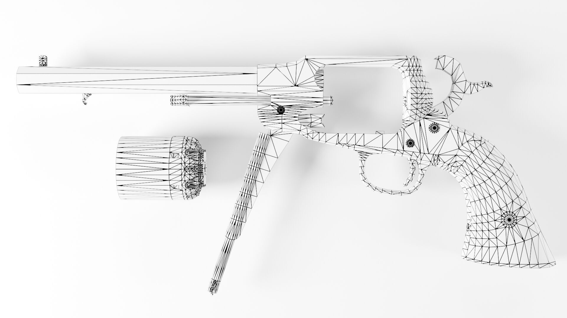 Remington 1858 New Model Army Revolver Low-poly 3D model_17