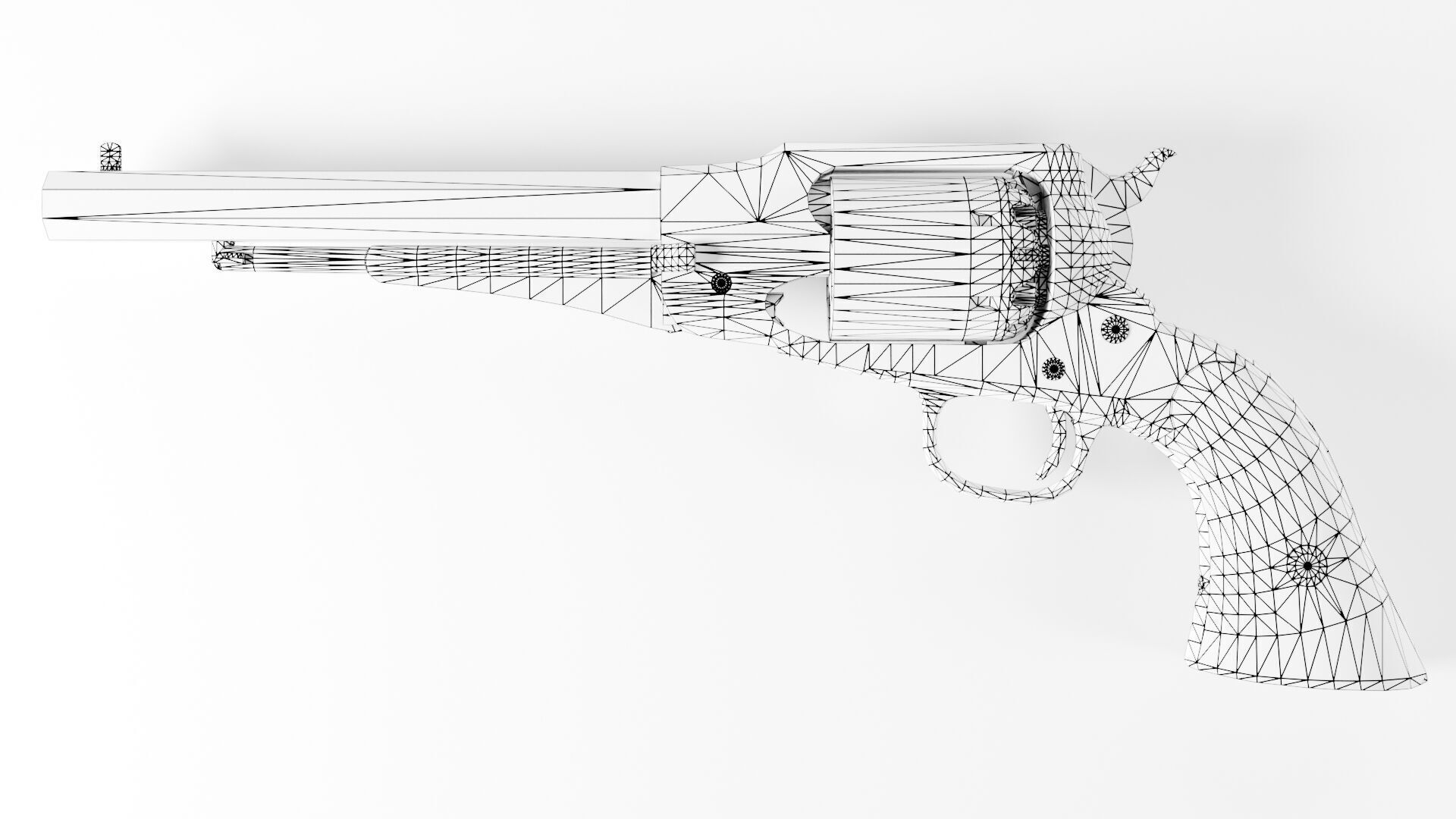 Remington 1858 New Model Army Revolver Low-poly 3D model_15