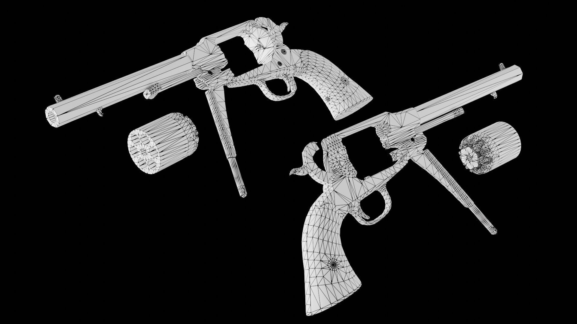 Remington 1858 New Model Army Revolver Low-poly 3D model_23