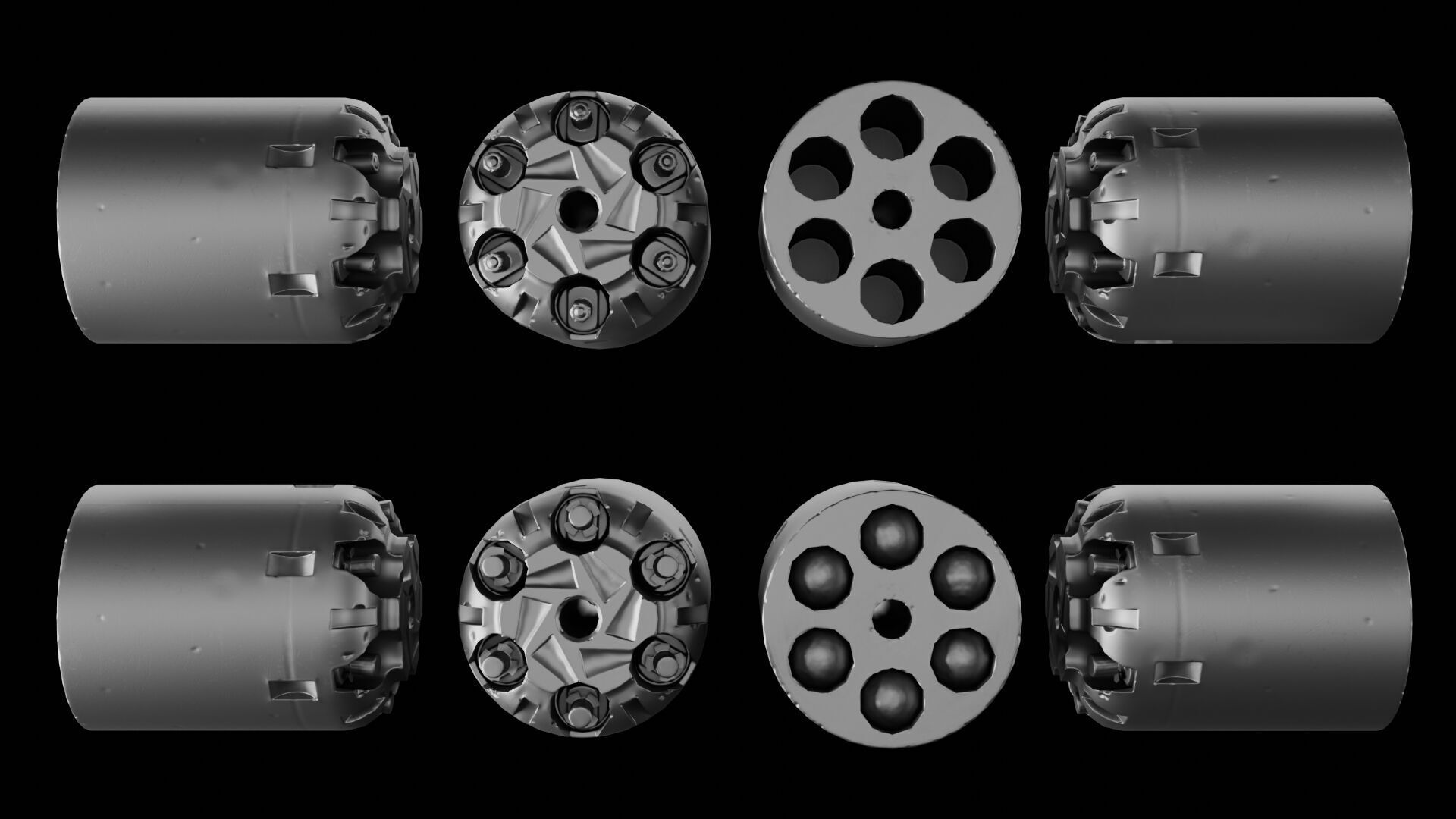 Remington 1858 New Model Army Revolver Low-poly 3D model_50